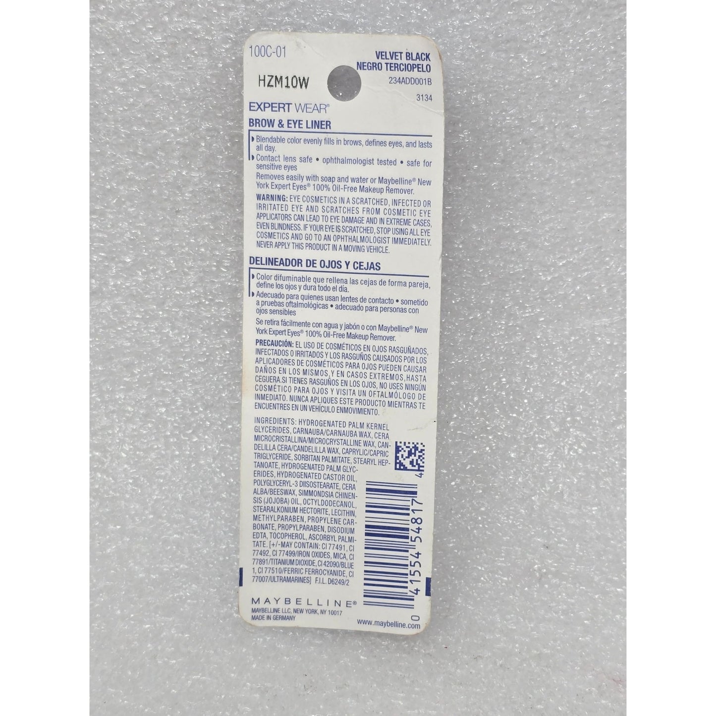Maybelline Expert Wear Brow & Eye Liner Velvet Black 151