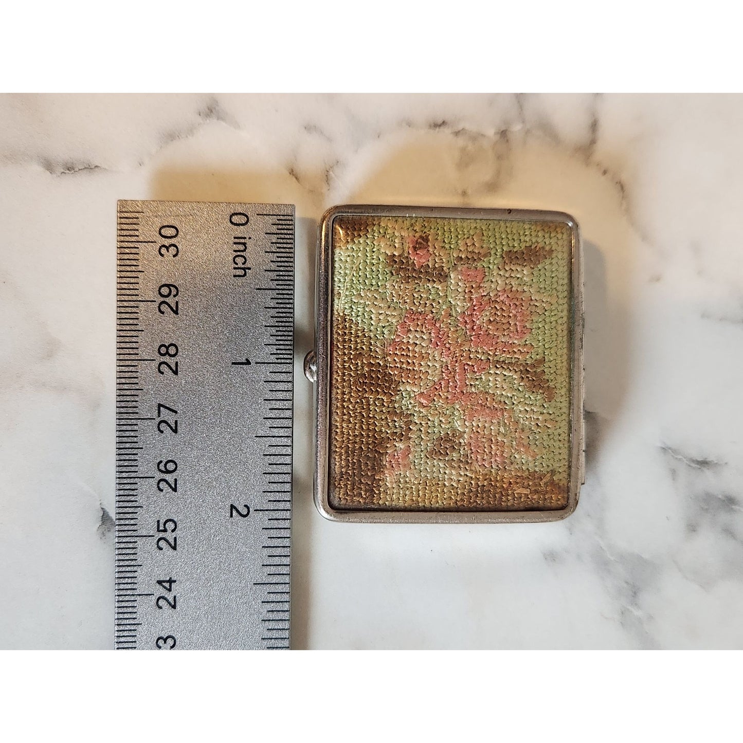 Vintage Floral Tapestry Powder Compact With Mirror