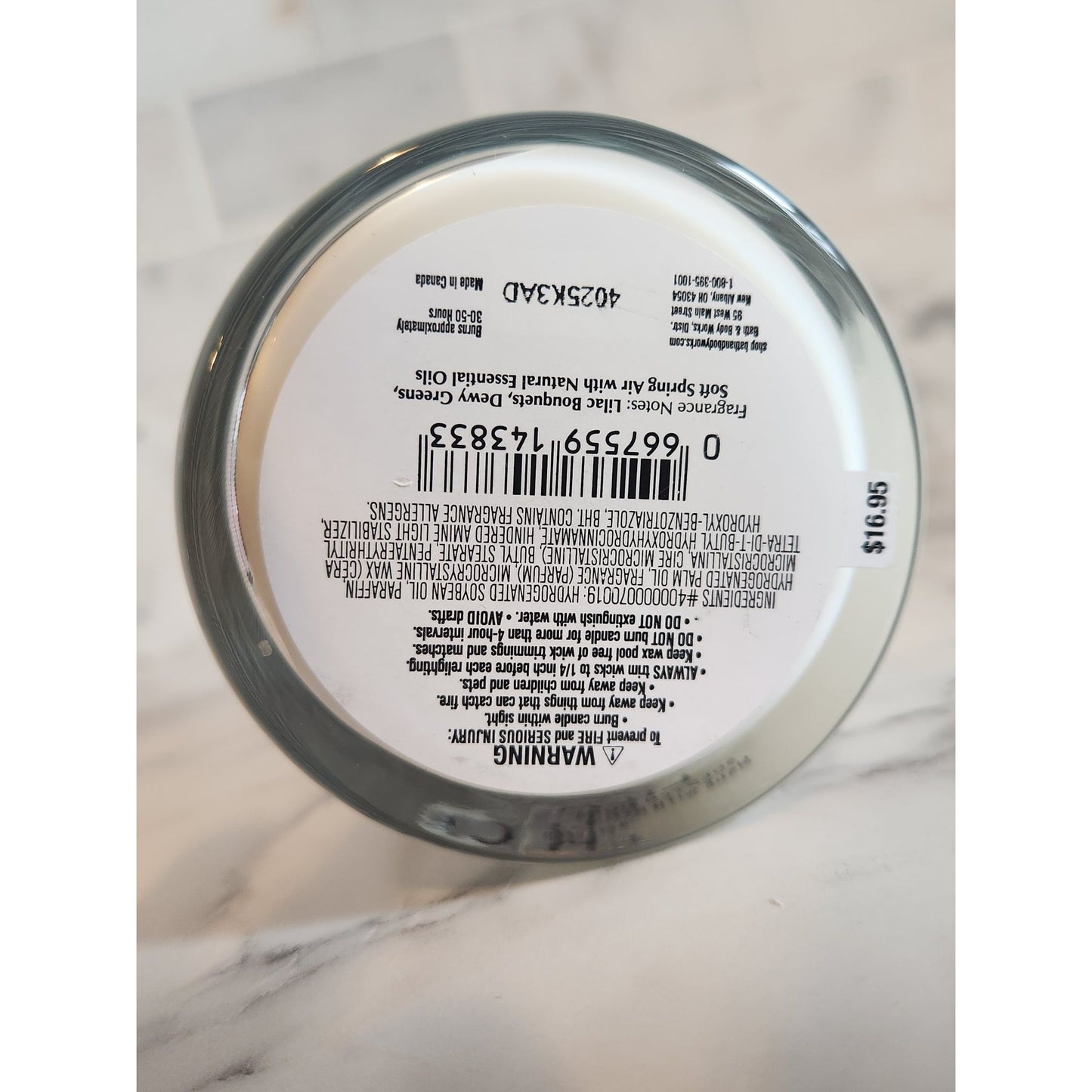 Bath & Body Works Fresh Cut Lilacs Single Wick Candle 8 Oz