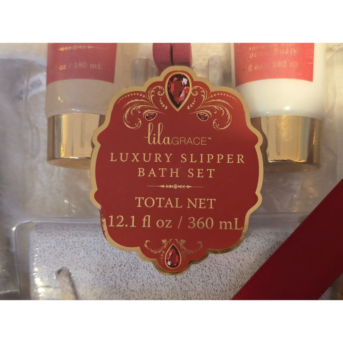 Lila Grace Luxury Slipper Bath Set With Foot Scrub & Cream