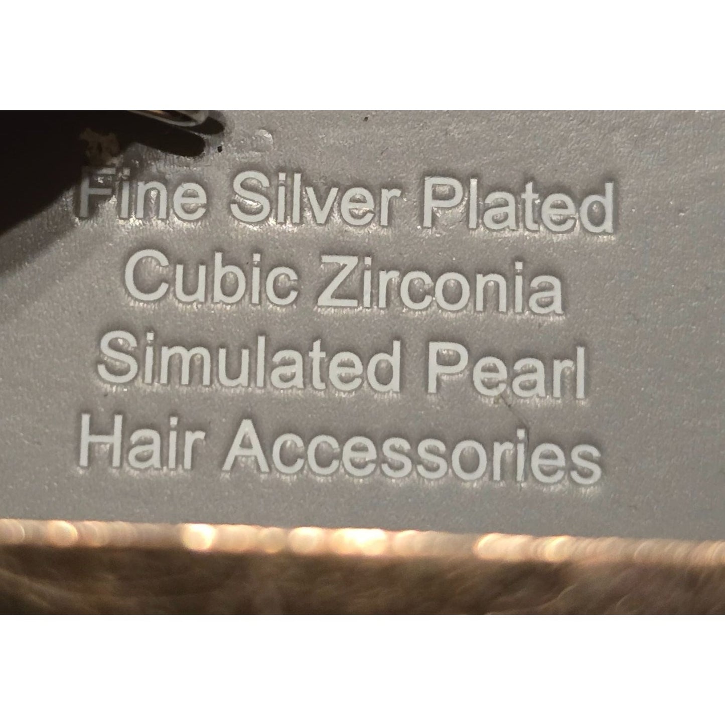Fine Silver Plated Hair Comb With Simulated Pearls & Cubic Zirconia By Brilliance