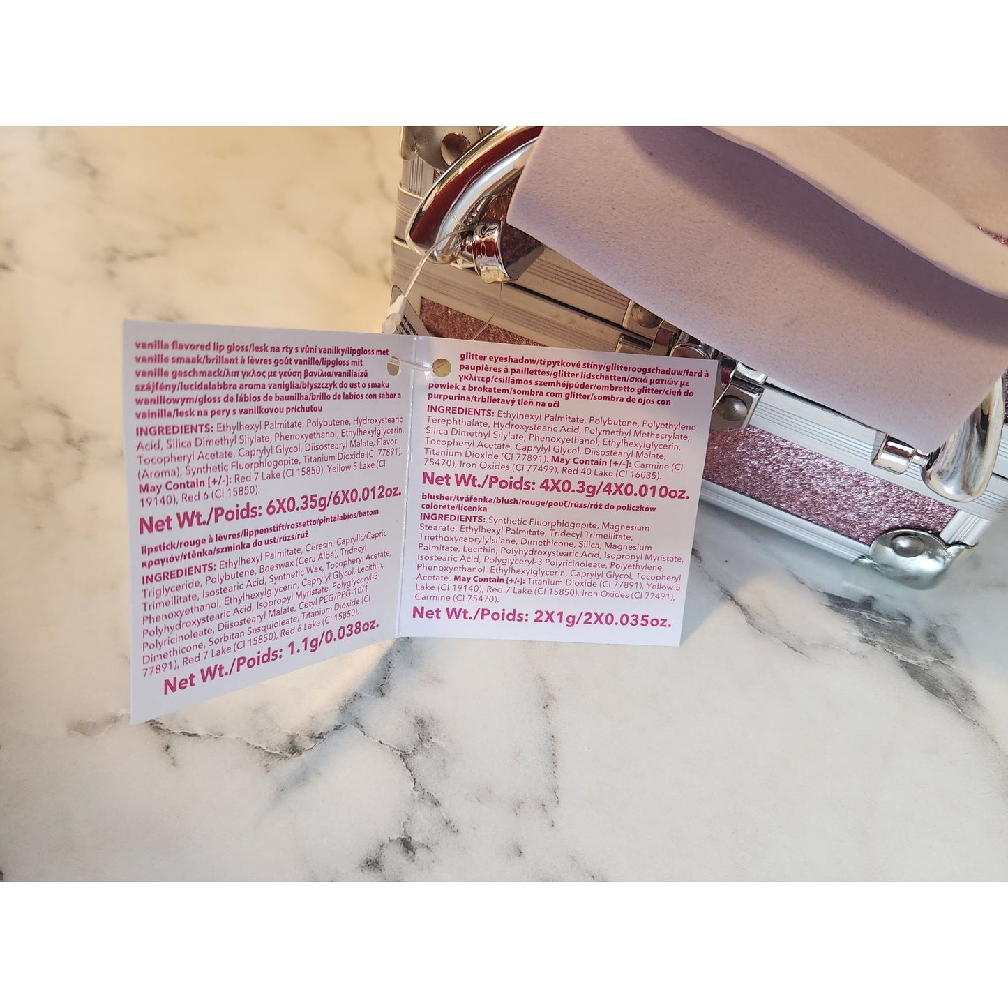 Claires Club Kids Glitter Makeup Set W/ Pink Glitter Case & Handle