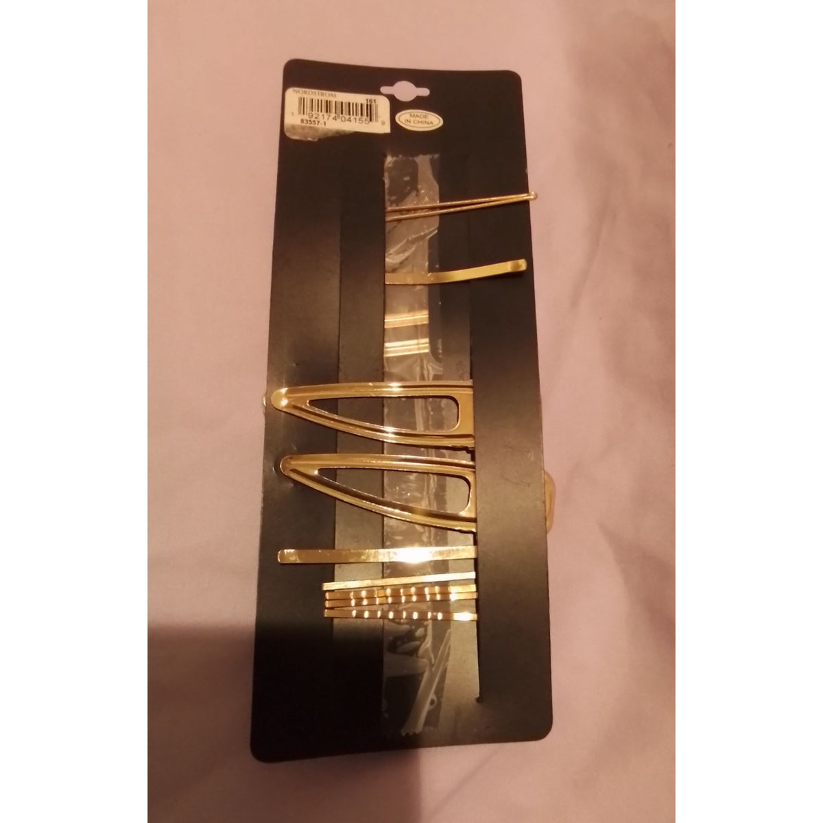 nOir Hair Clip Barrette Bobby Pin Set Piece Assorted Styles Gold & Rhinestone