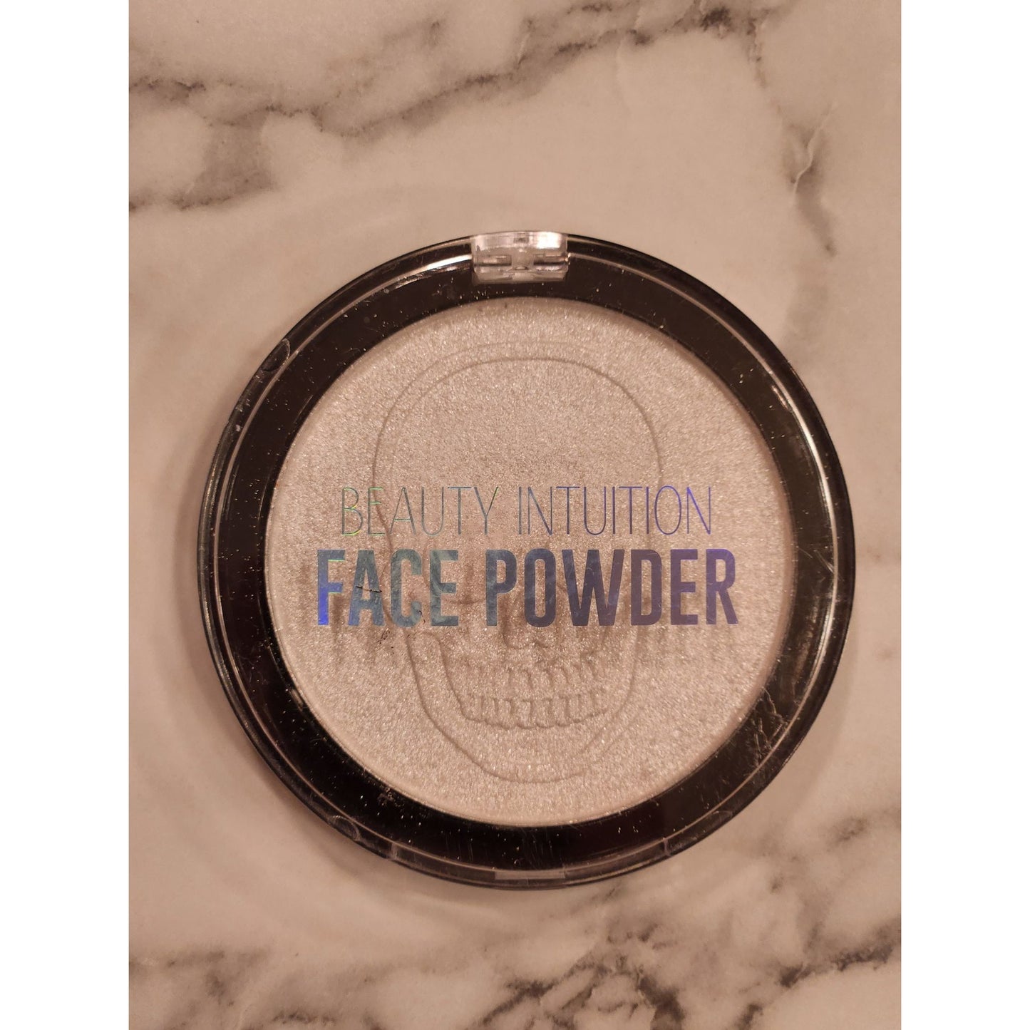 Beauty Intuition Shimmering Skull Design Face Powder Compact