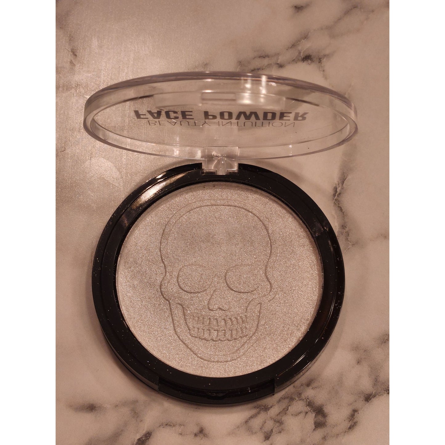 Beauty Intuition Shimmering Skull Design Face Powder Compact