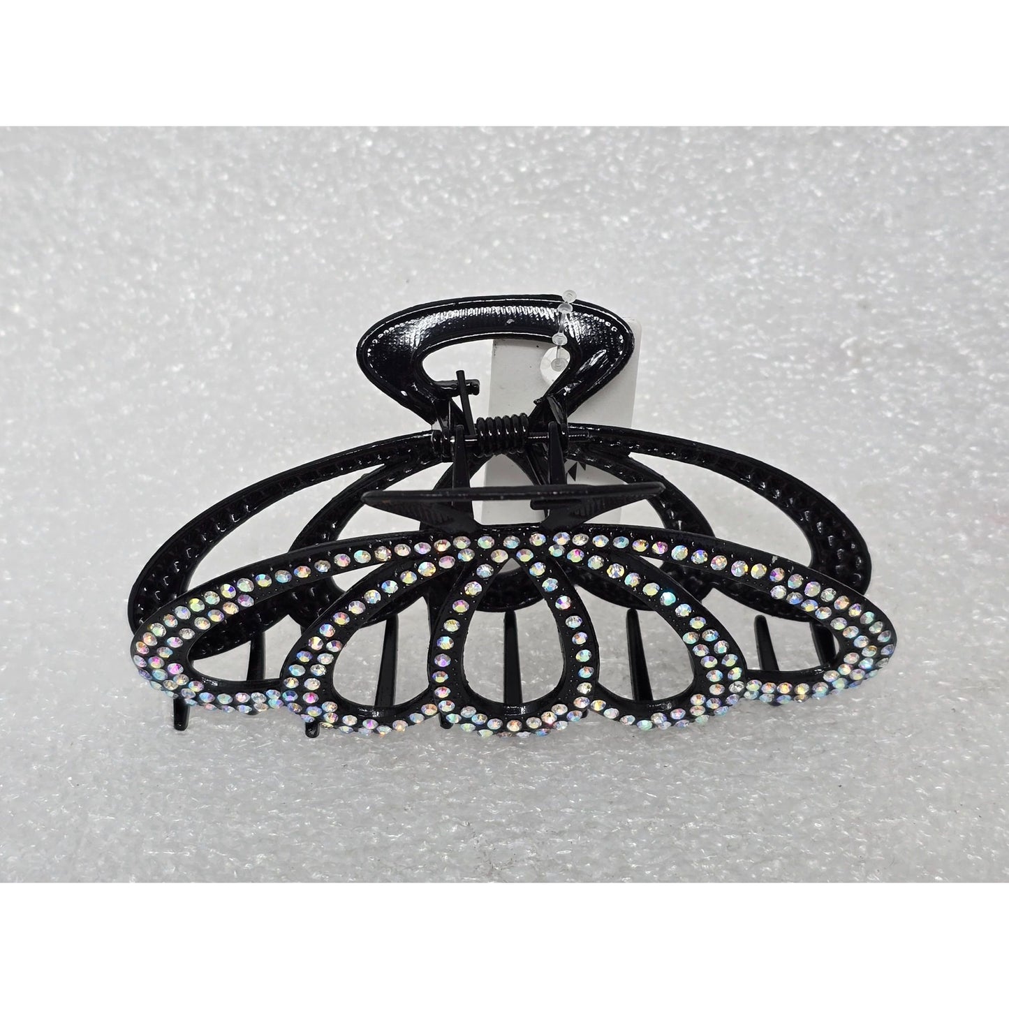 Large Black Rhinestone Hair Claw Clip