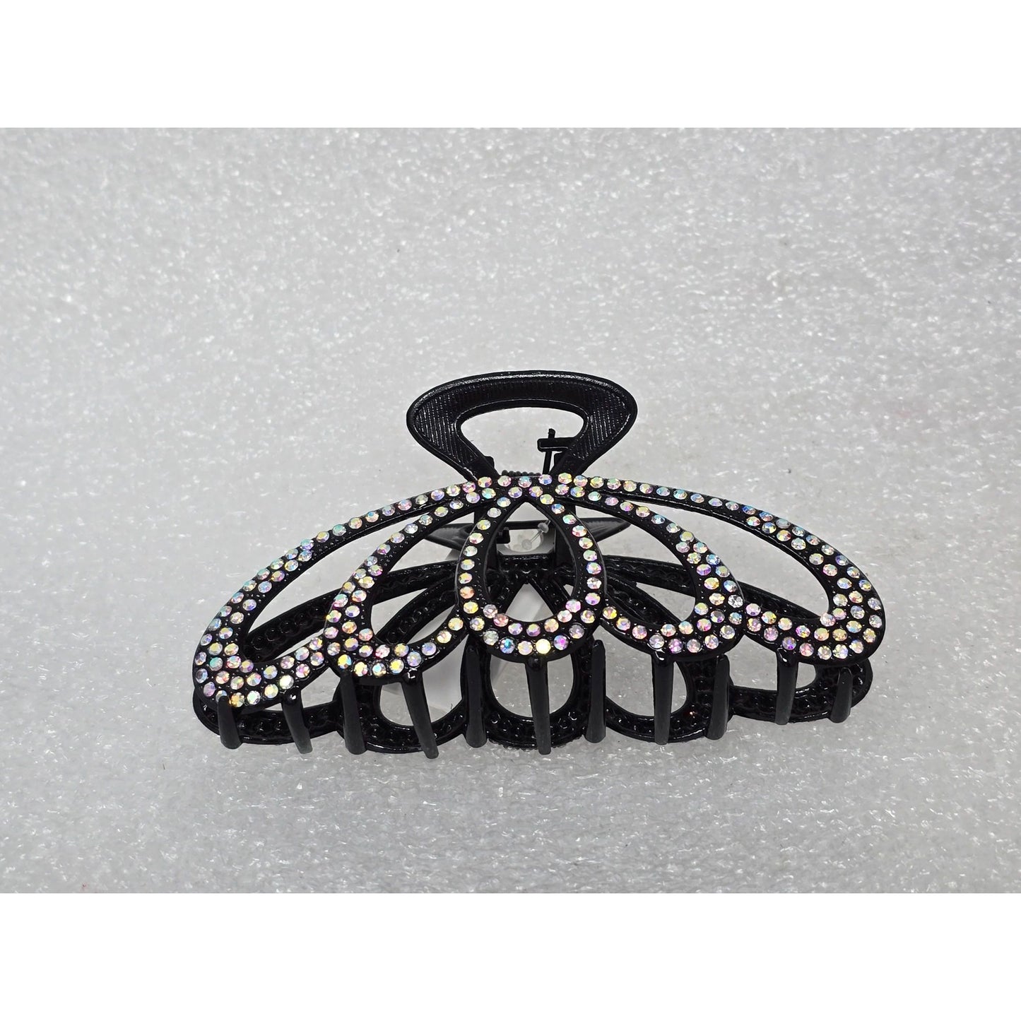 Large Black Rhinestone Hair Claw Clip