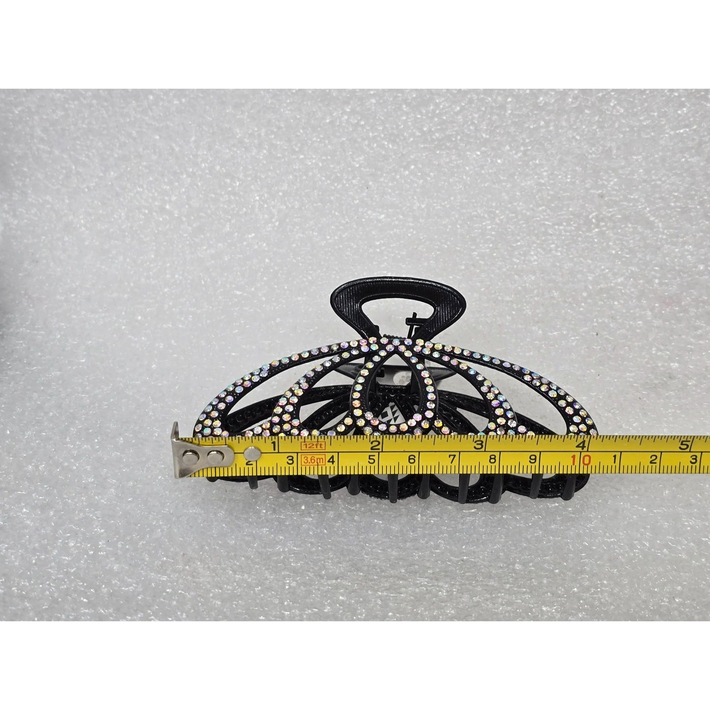 Large Black Rhinestone Hair Claw Clip