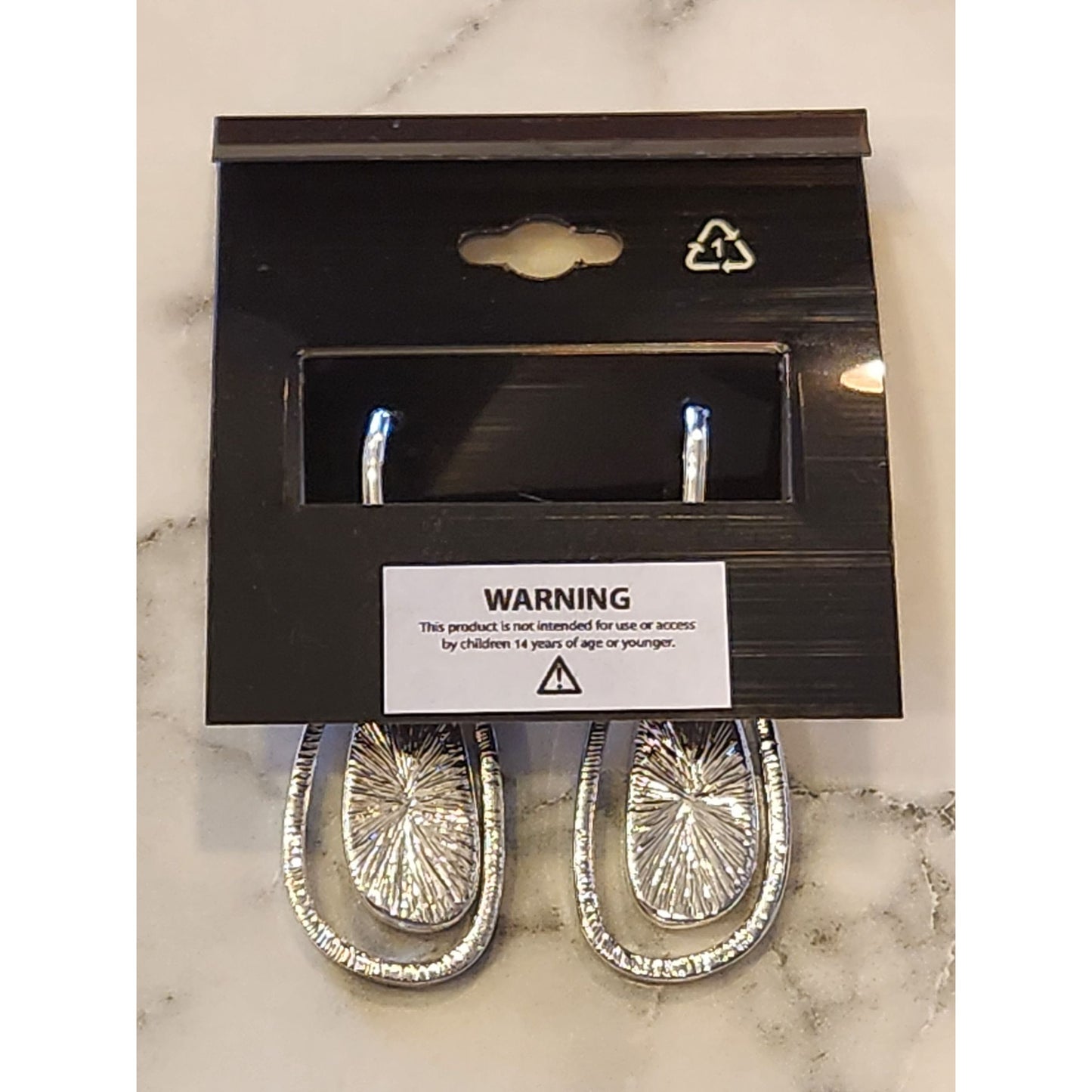 Anne Klein Silver-Tone Blue Stone Drop Earrings With Crystal Detailing