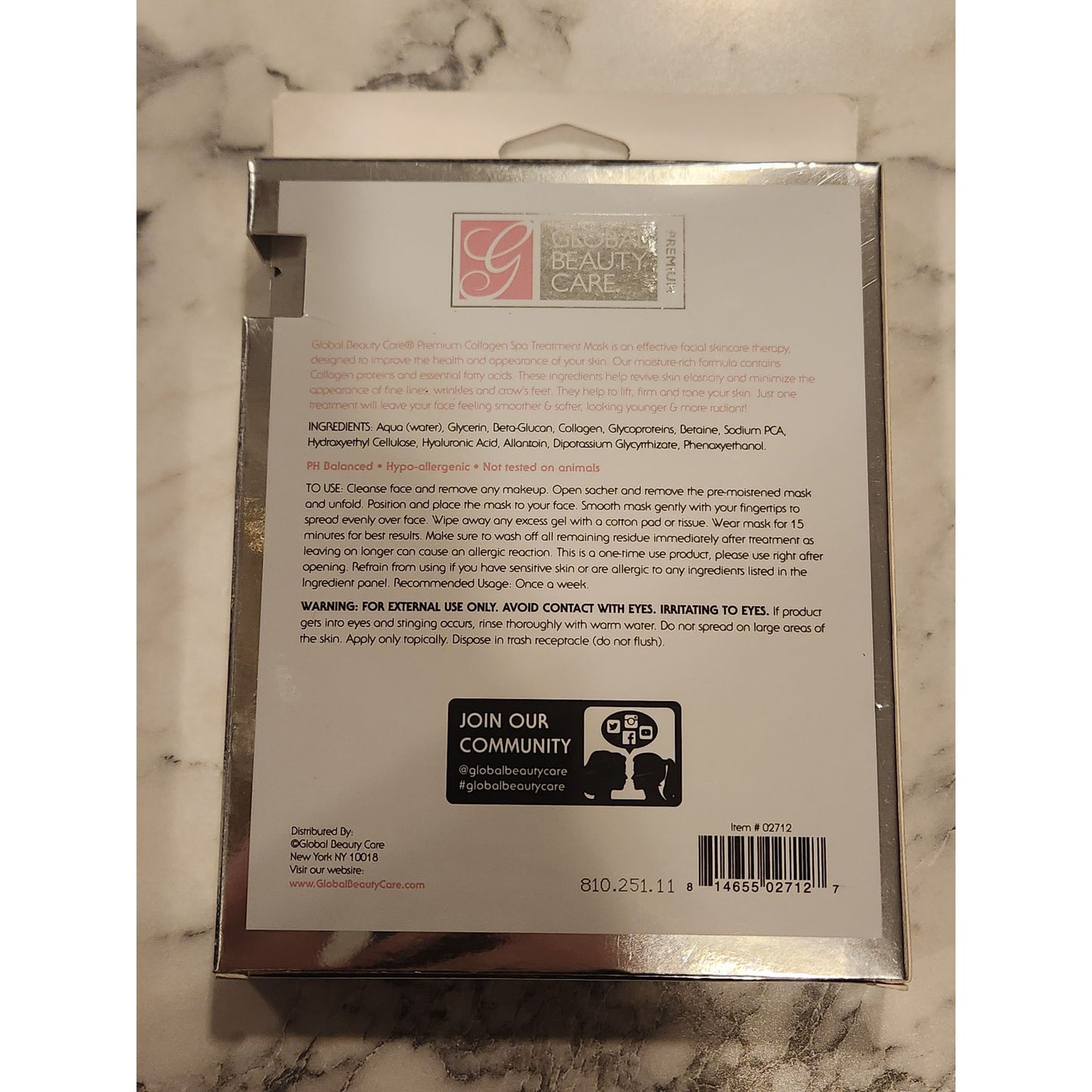 Global Beauty Care Collagen Spa Treatment Mask