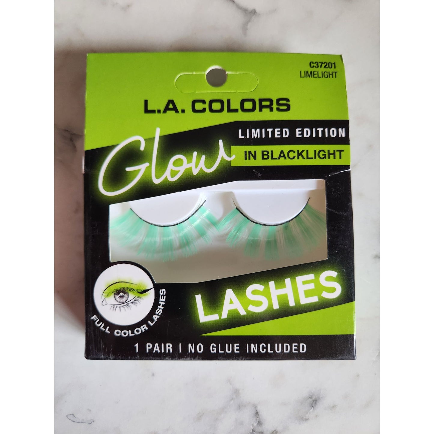 L.A. Colors Glow Blacklight Reactive False Eyelashes Limelight Limited Edition