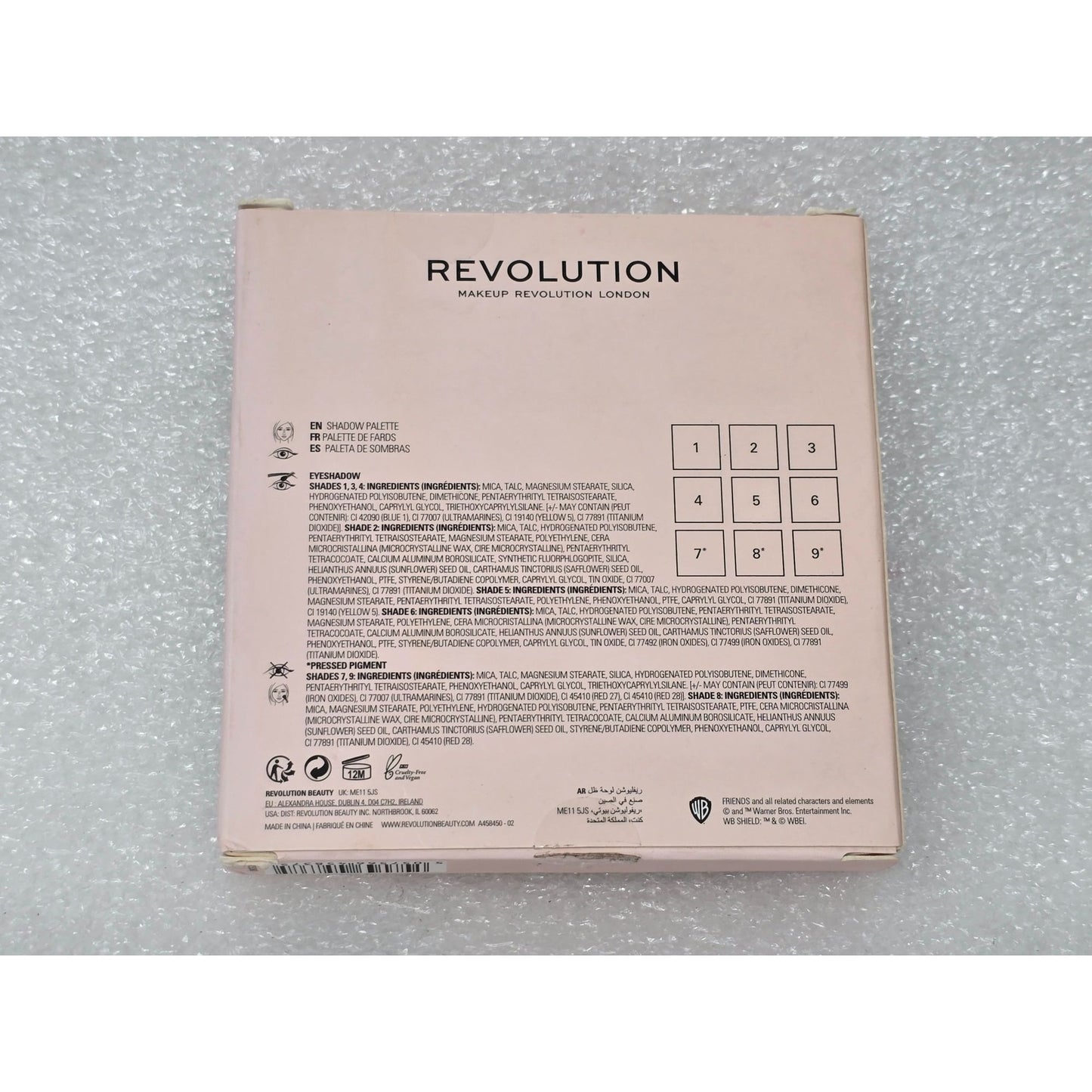 Friends Revolution Chandler Eyeshadow Palette 9 Shades
