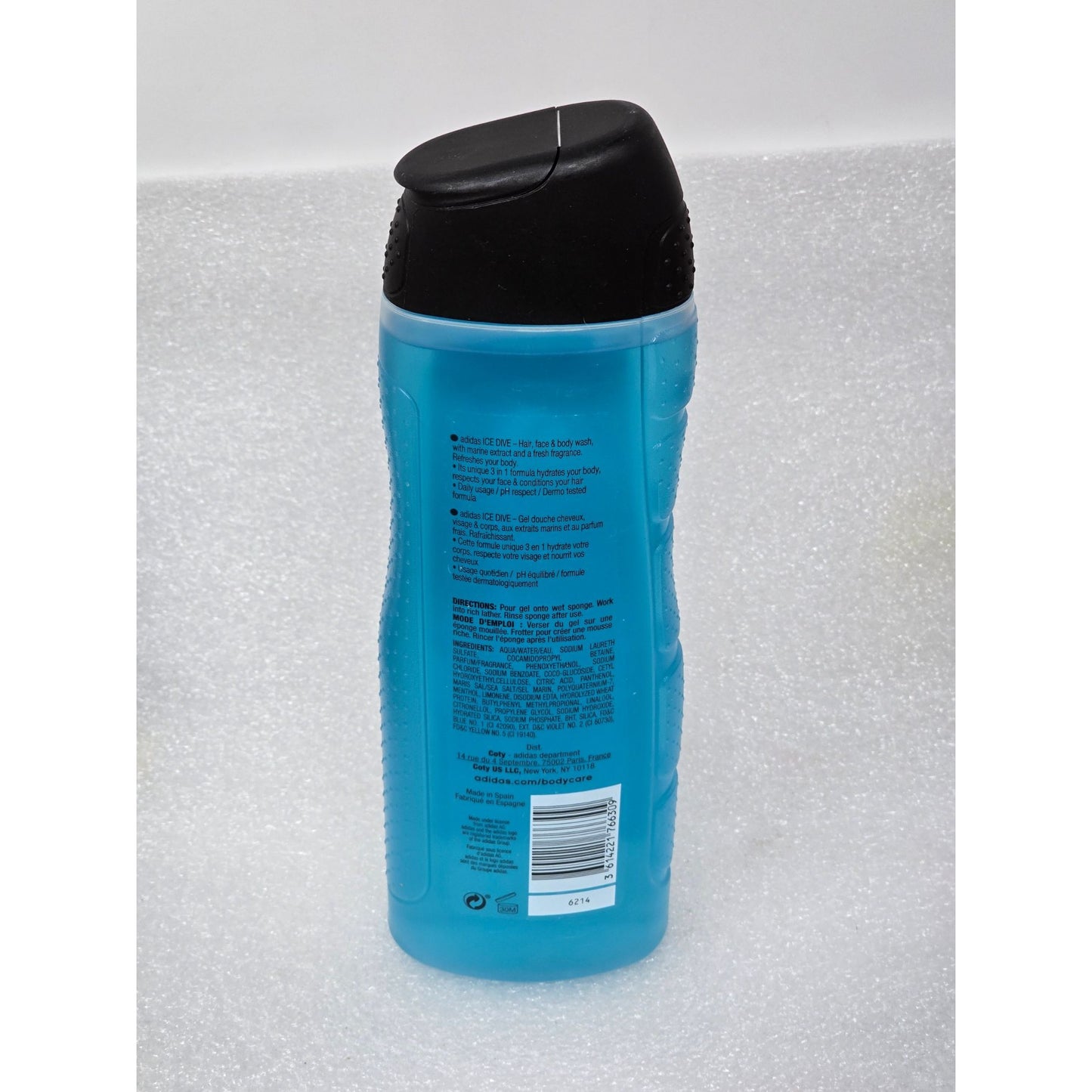 Adidas Ice Dive 3-In-1 Body Hair Face Wash Marine Extract 16 Fl Oz