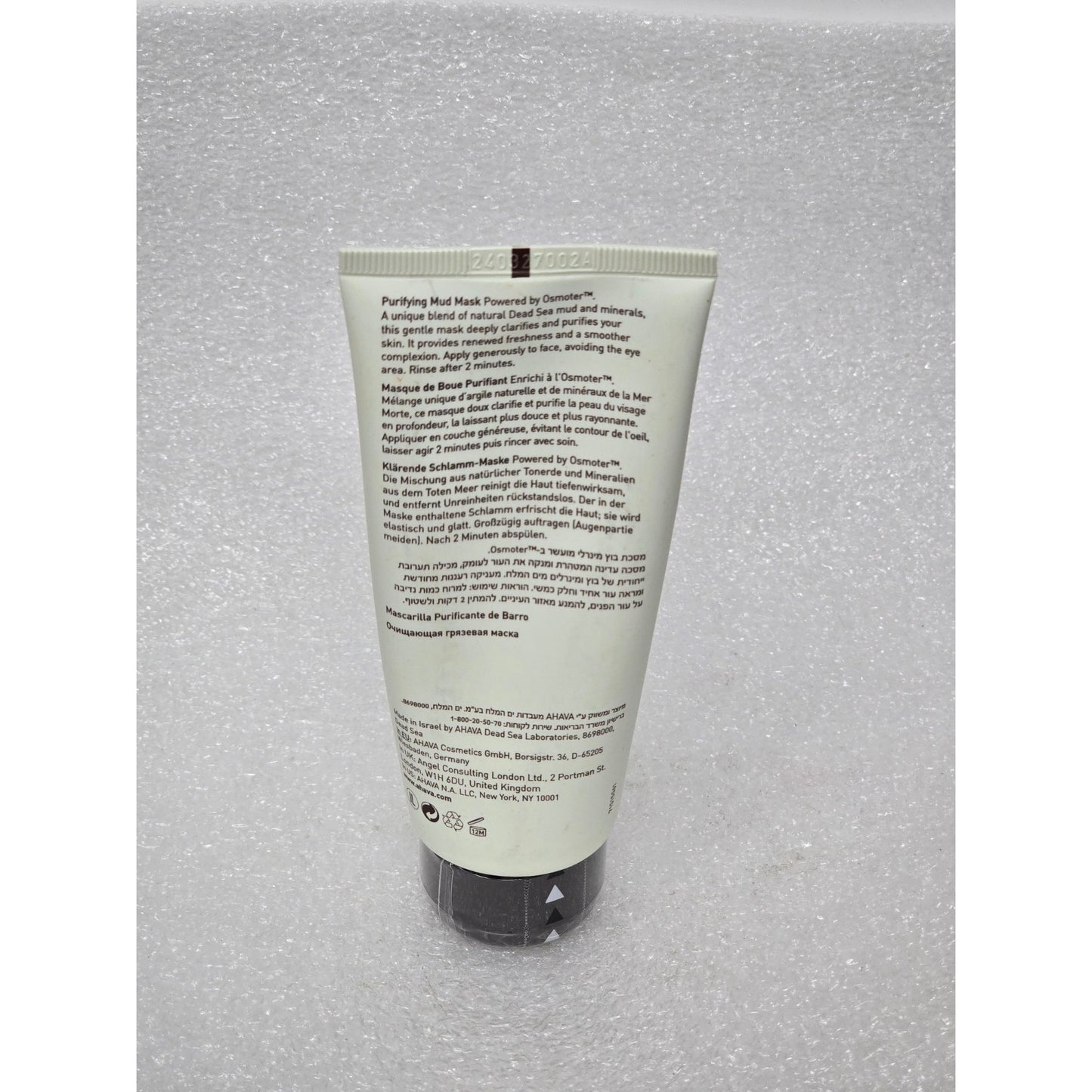 Ahava Time To Clear Purifying Mud Mask 3.4 Fl Oz For Deep Cleansing Skin Care