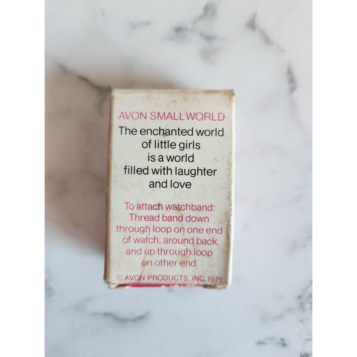 Vintage Avon Small World Fragrance Watch Glace