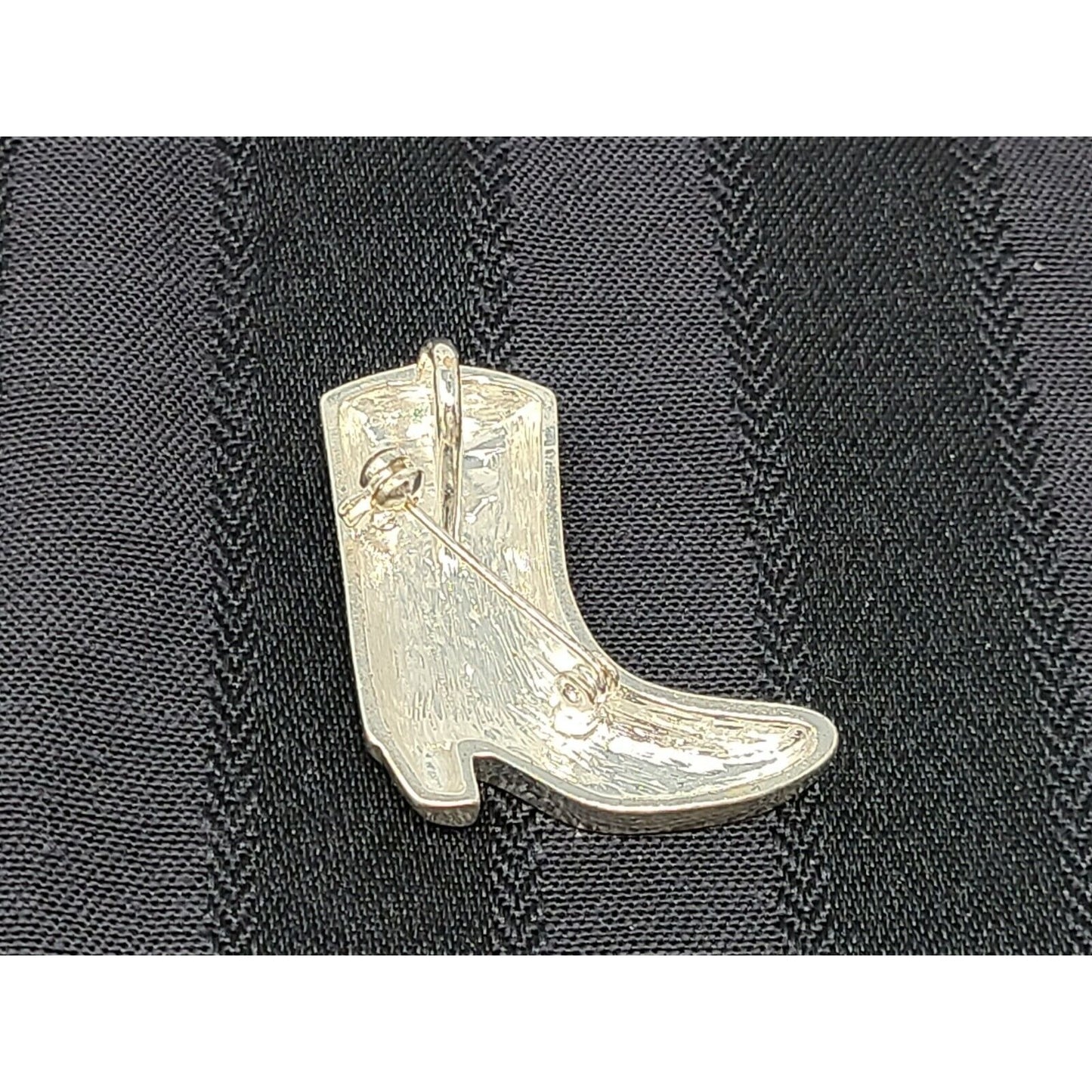 Vintage Cowboy Boot Brooch Pin Pin Pendant Silver Tone