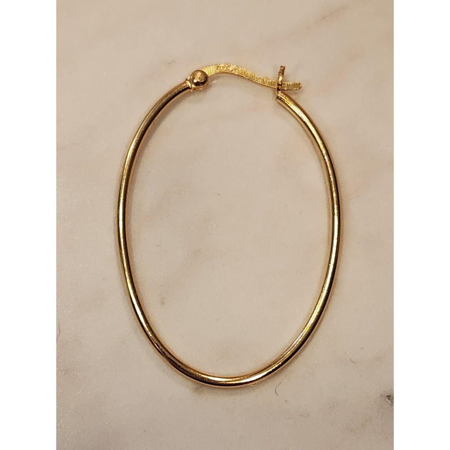 24 Karat Gold Over Sterling Oval Hoop Earrings Primavera Italy Dancecraft Co.