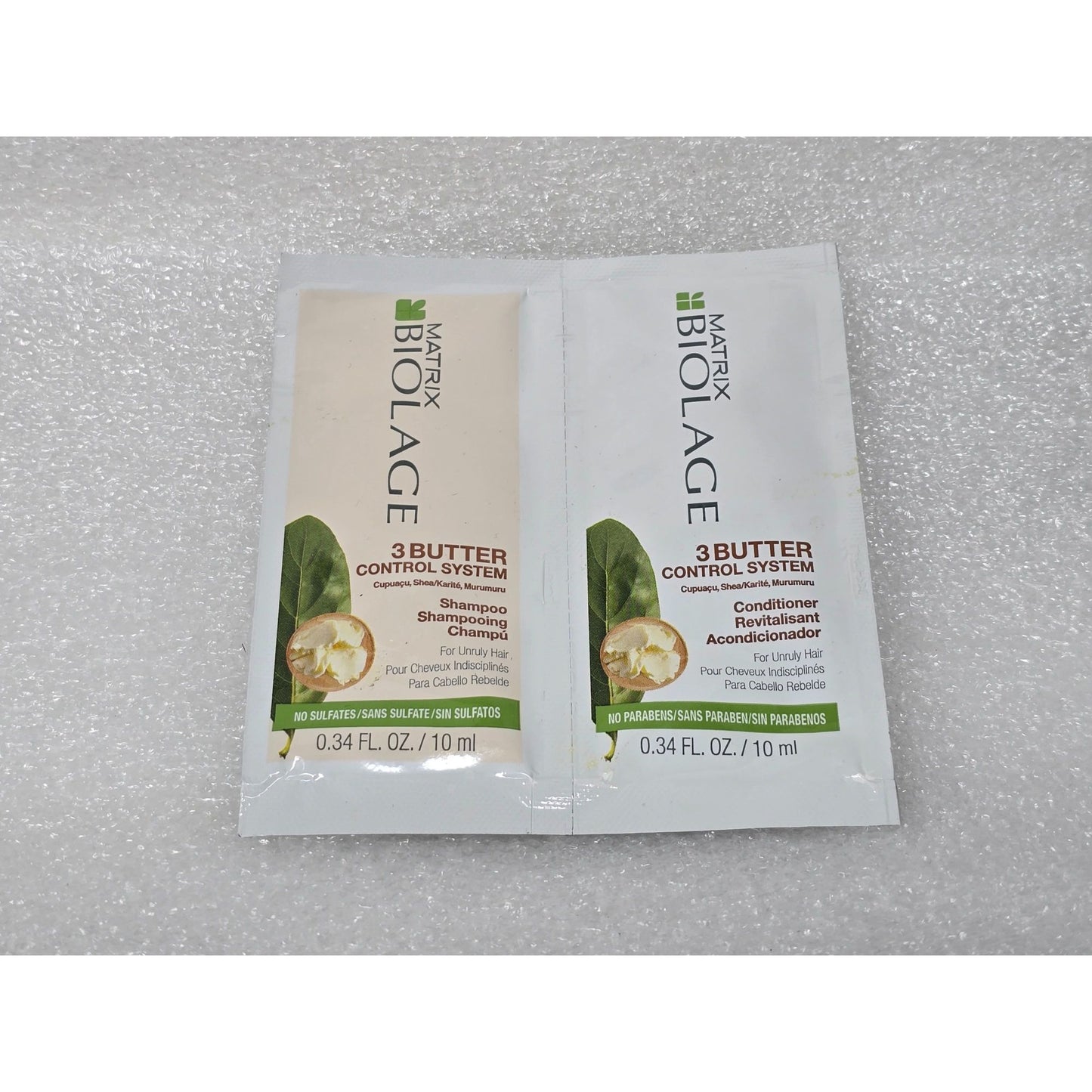 Matrix Biolage 3 Butter Control System Shampoo & Conditioner Sample Packet Set
