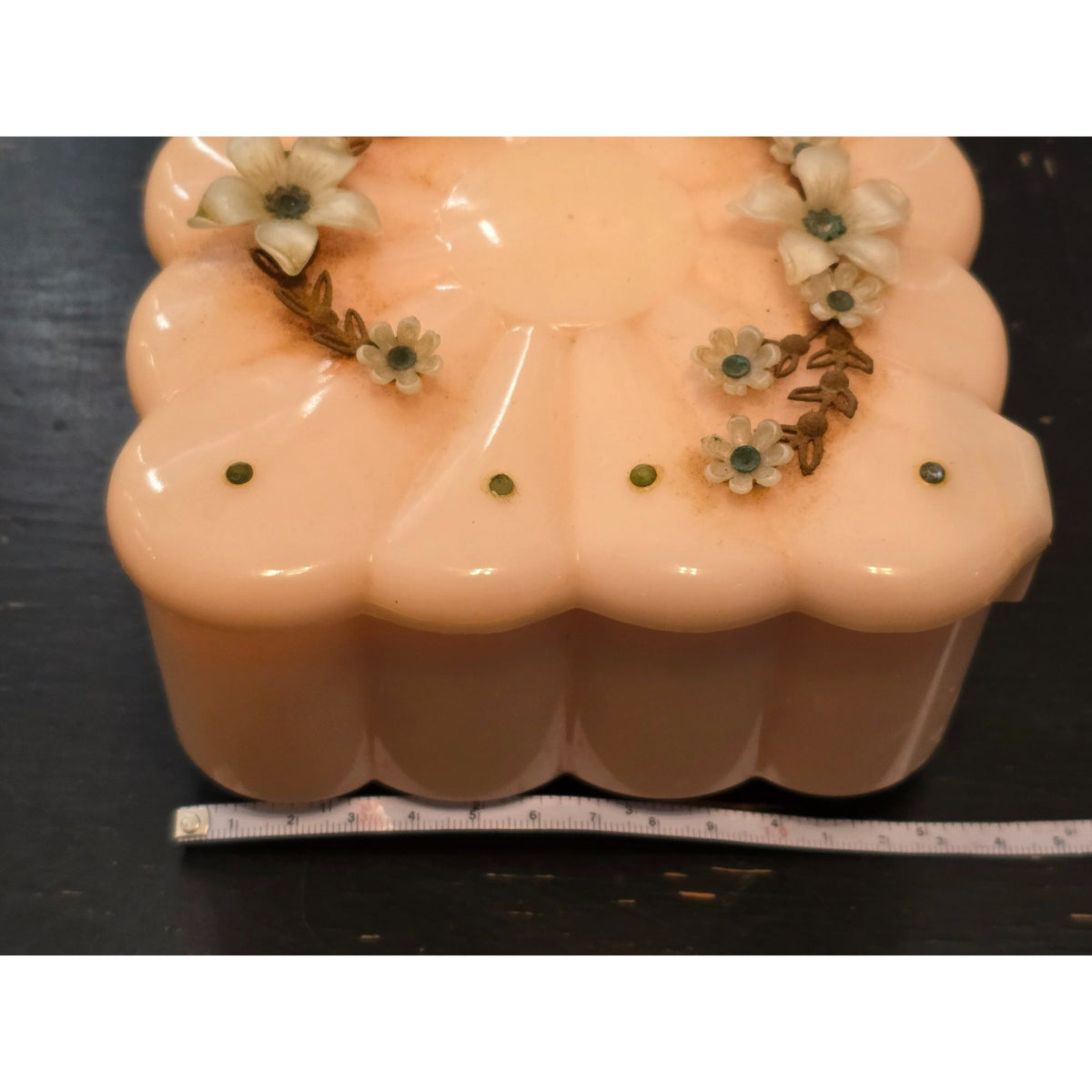 Vintage Menda Pink Floral Tissue Box Holder Vanity Dispenser Retro Shabby Chic