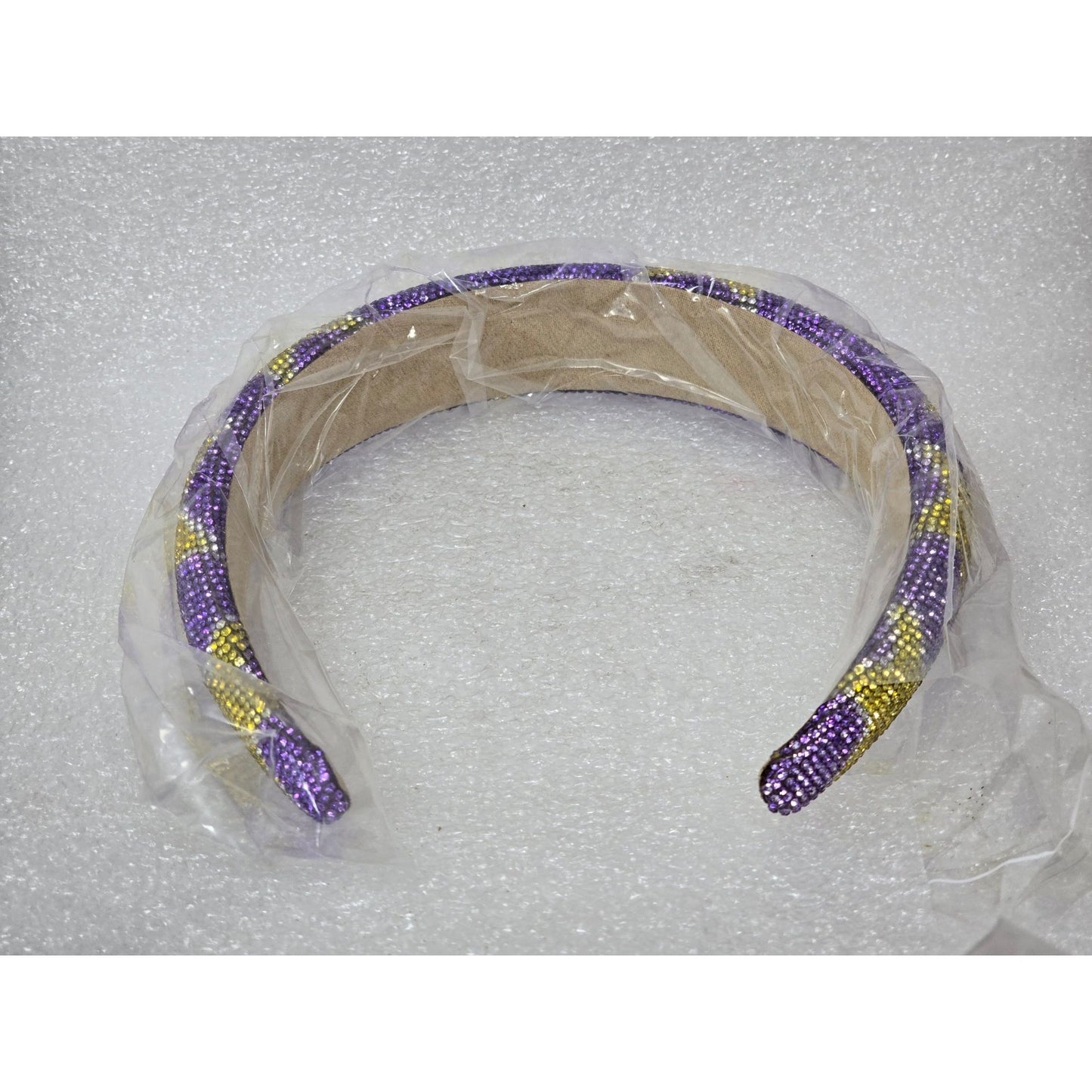 Purple & Yellow Star Embellished Headband With Rhinestones For Women