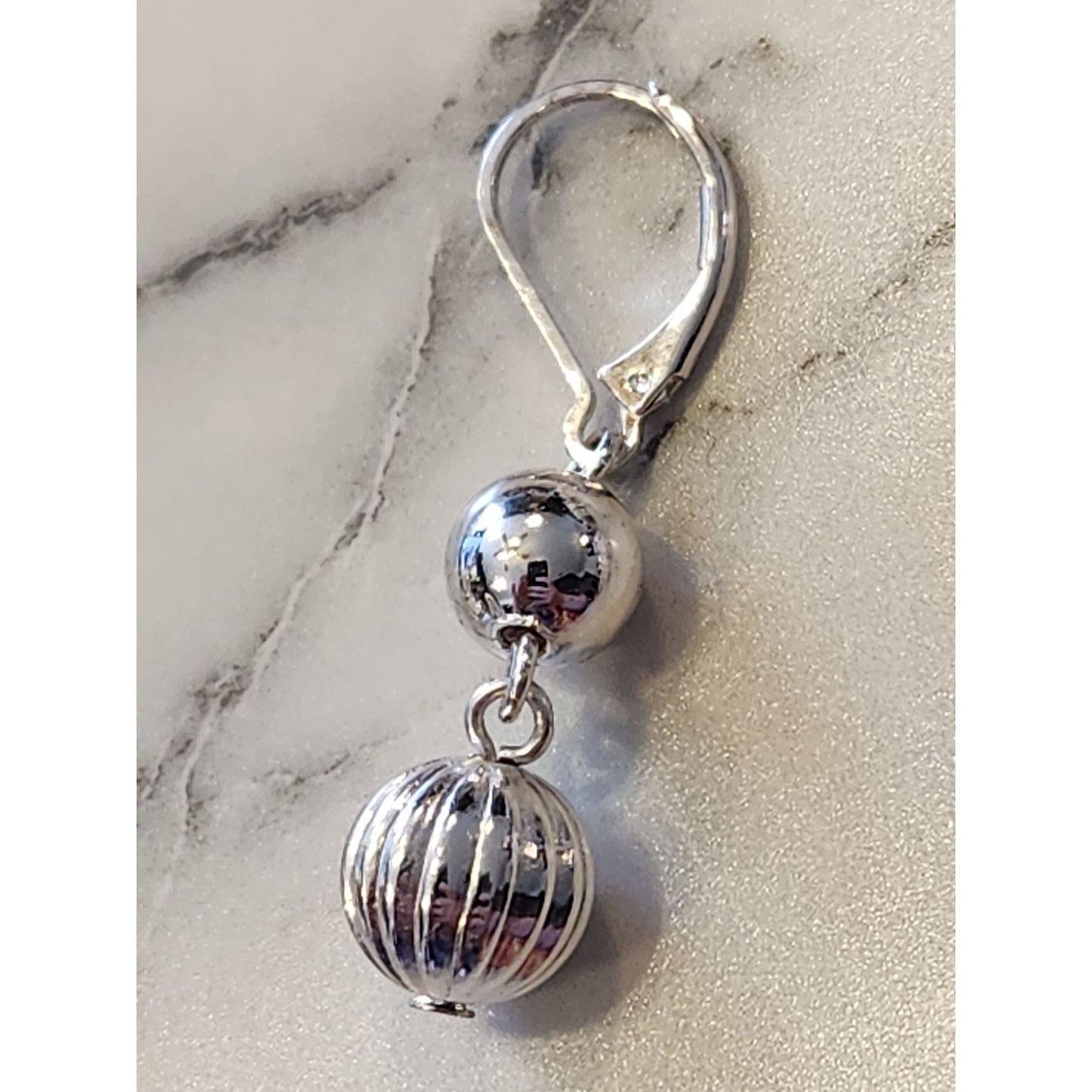 Napier Silver-Tone Ball Drop Earrings With Lever Back Closure For Women