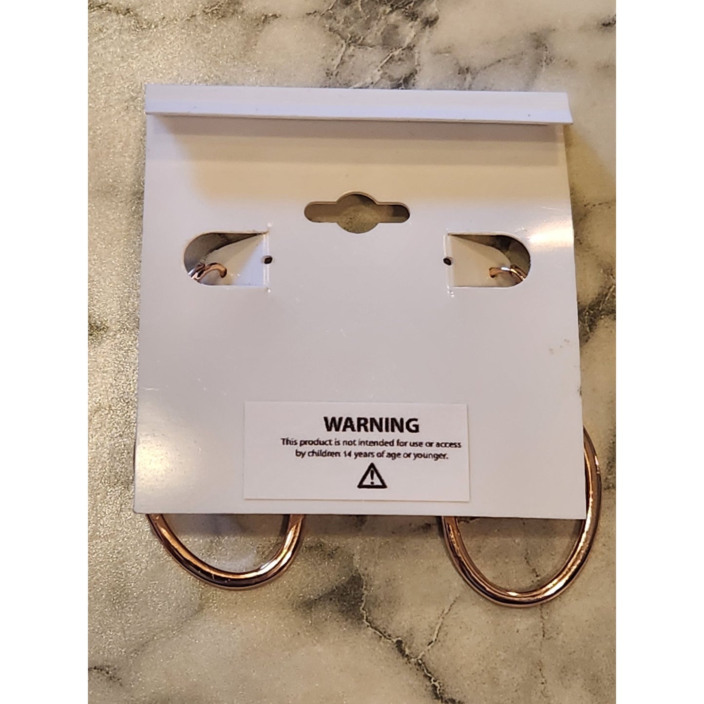 Gloria Vanderbilt Rose Gold-Tone Double Hoop Dangle Earrings Oval Faceted Stone