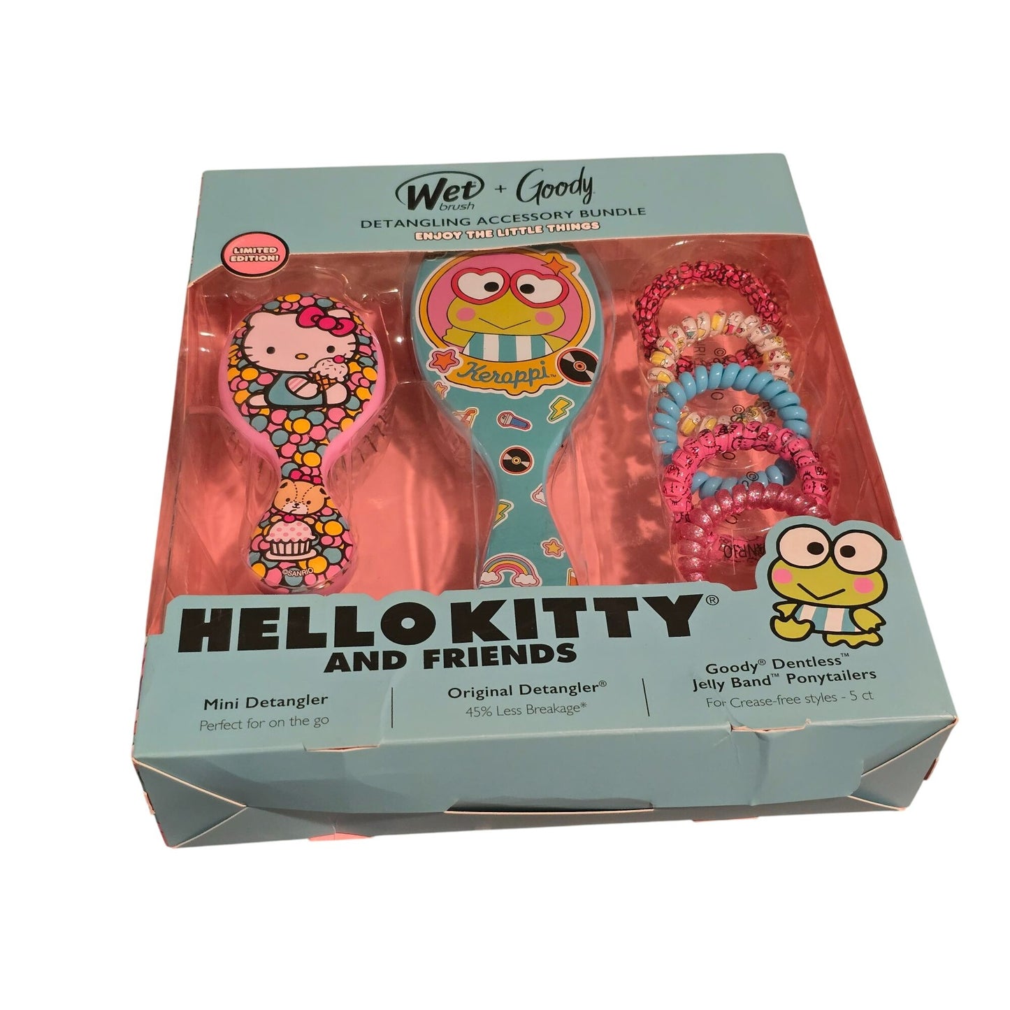 Hello Kitty & Friends Detangling Accessory Bundle Detangler & Goody Ponytailers