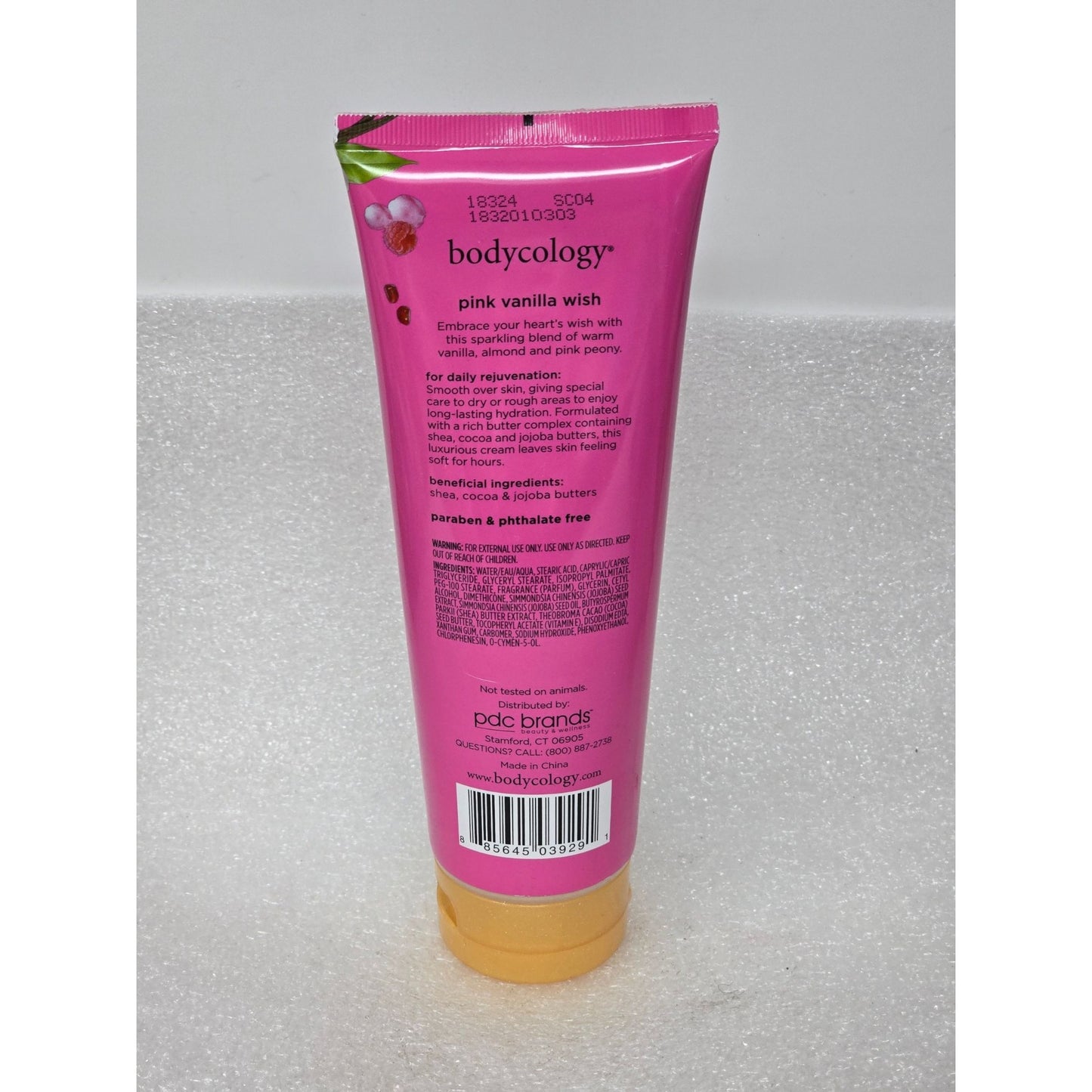 Bodycology Pink Vanilla Wish Body Cream With Moisturizing Rich Butter Complex 8 Oz