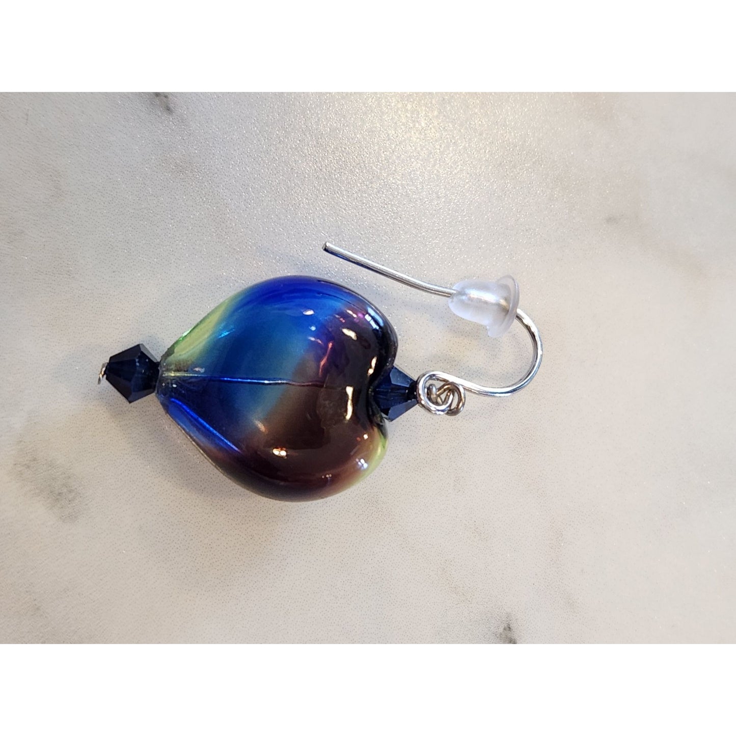 Sterling Silver Heart Earrings With Crystalized Swarovski Elements