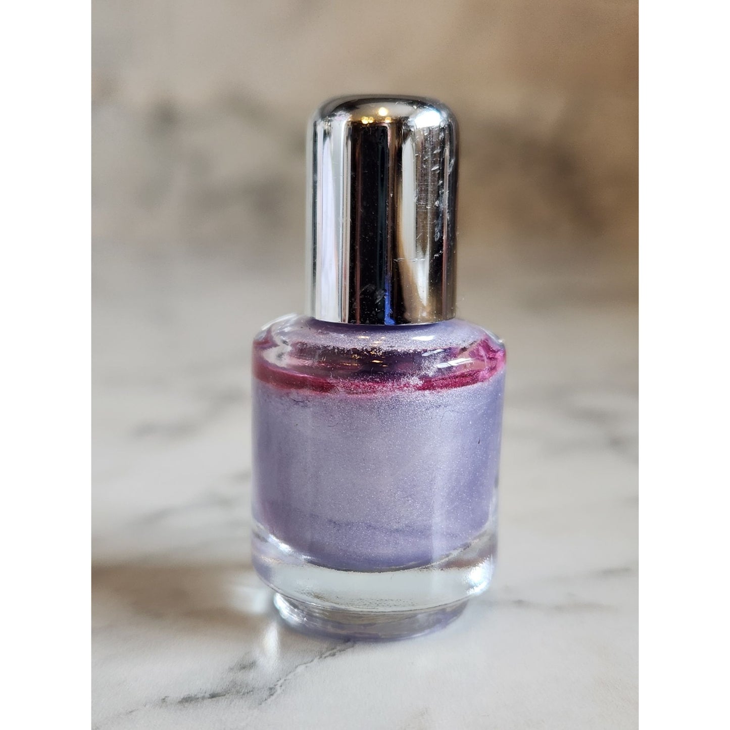 Nail Polish Set of 5 Metallic Purple Pearly White Shimmer Red