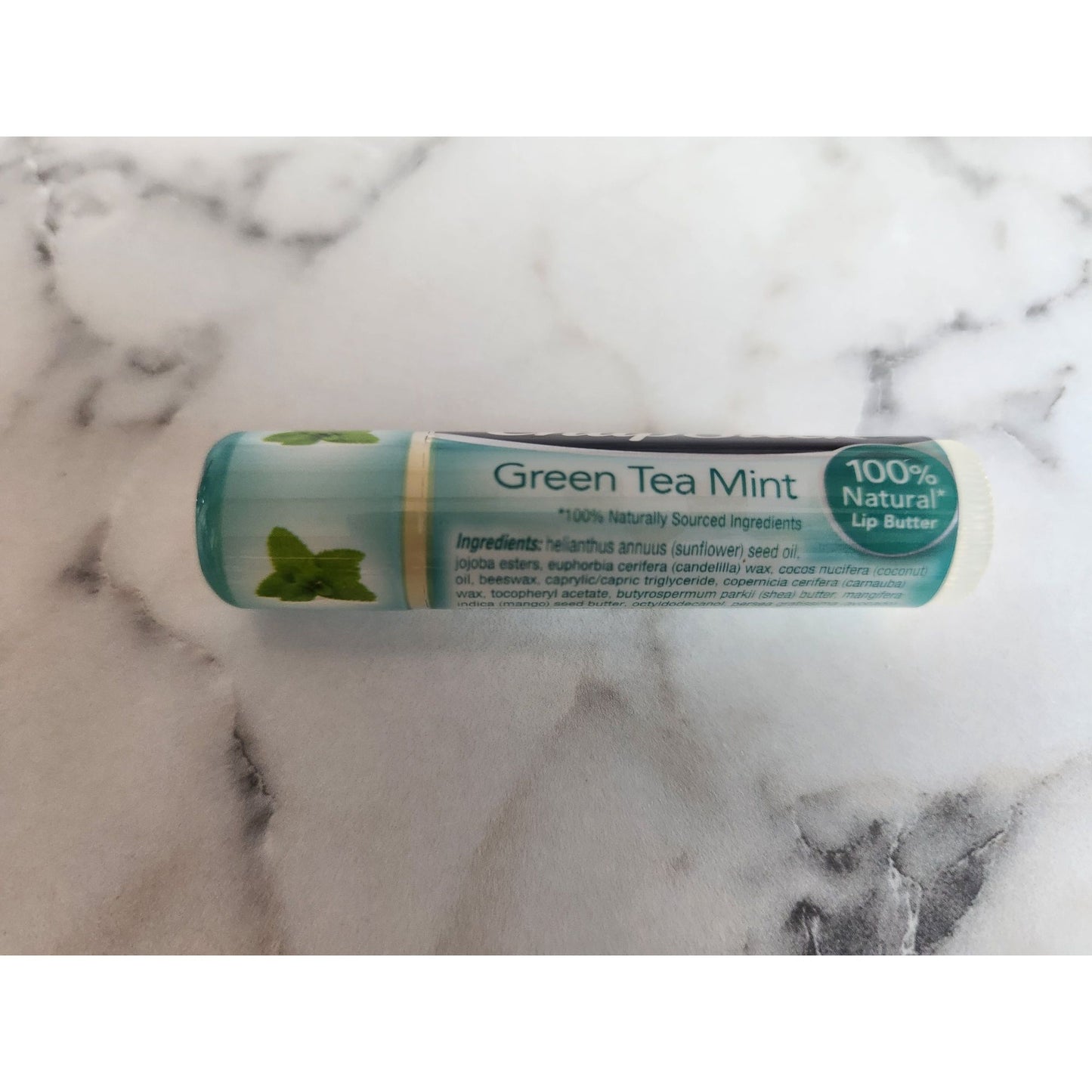 ChapStick Green Tea Mint Lip Balm 0.15 oz 100% Natural Lip Butter