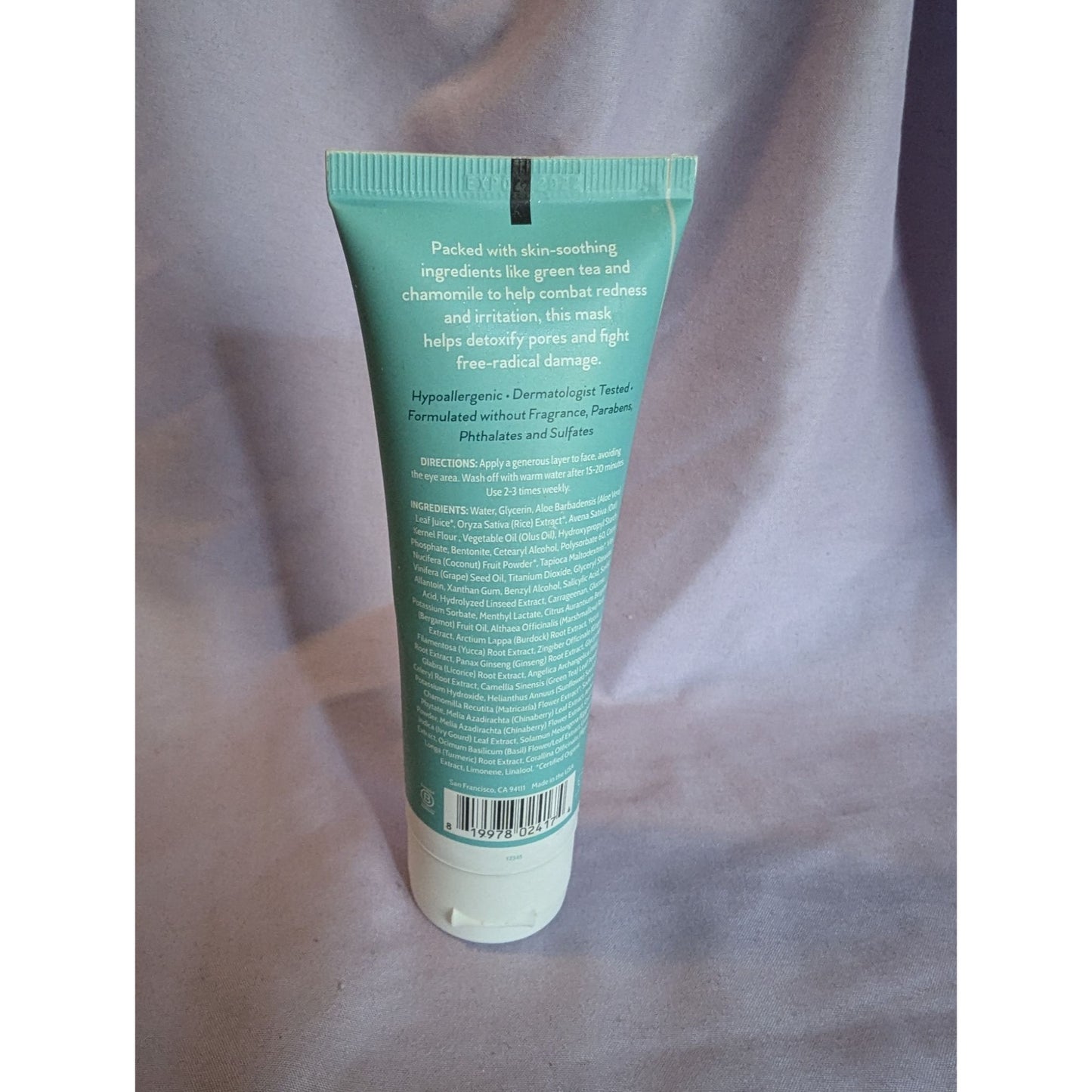 Rooted Beauty Sensitive Green Tea Face Mask 2.5 Oz With Chamomile & Aloe Vera