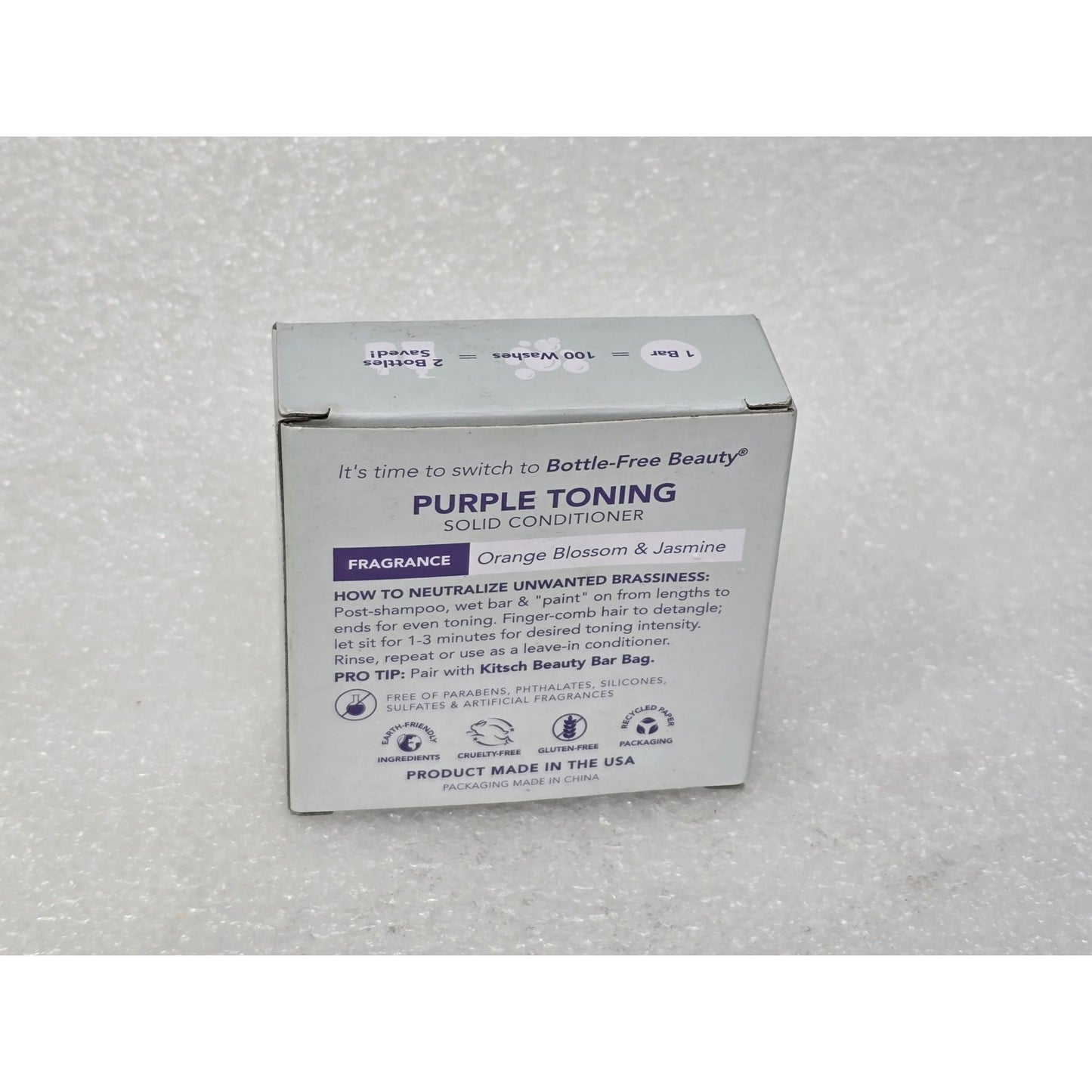 Kitsch Purple Toning Solid Conditioner Bar Color-Safe Blonde & Highlighted Hair