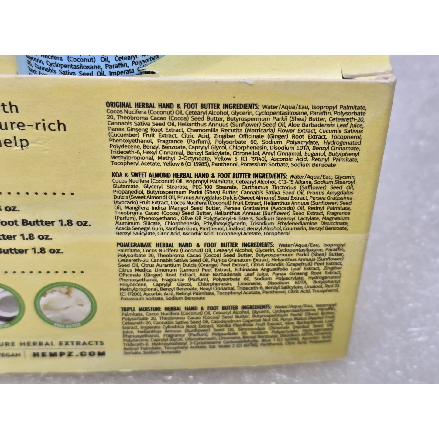 Hempz "Butt-Ah Up!" Limited Edition Hydrating Herbal Hand & Foot Butters Set