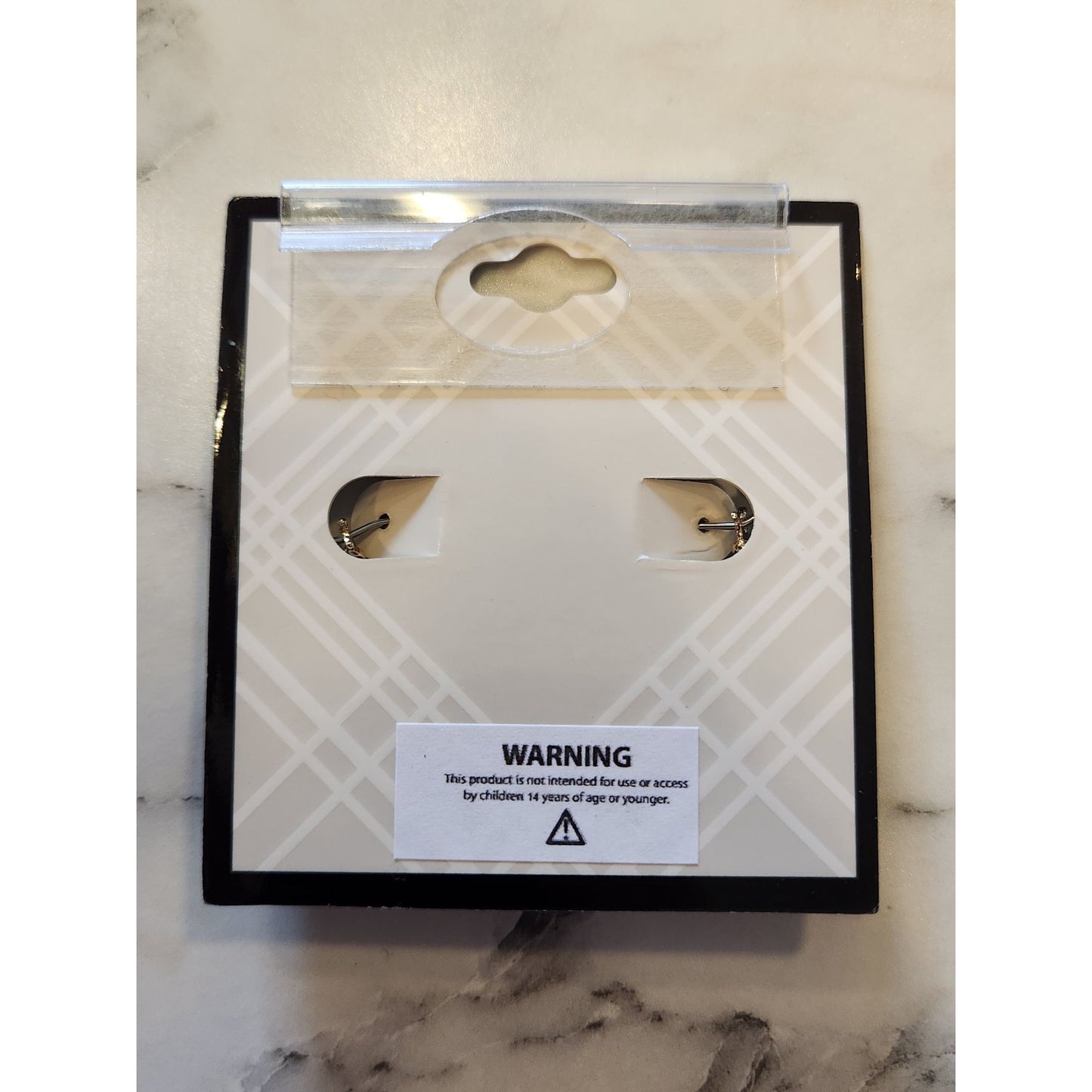 Dana Buchman Gold & Beige Interlocking Hoop Earrings