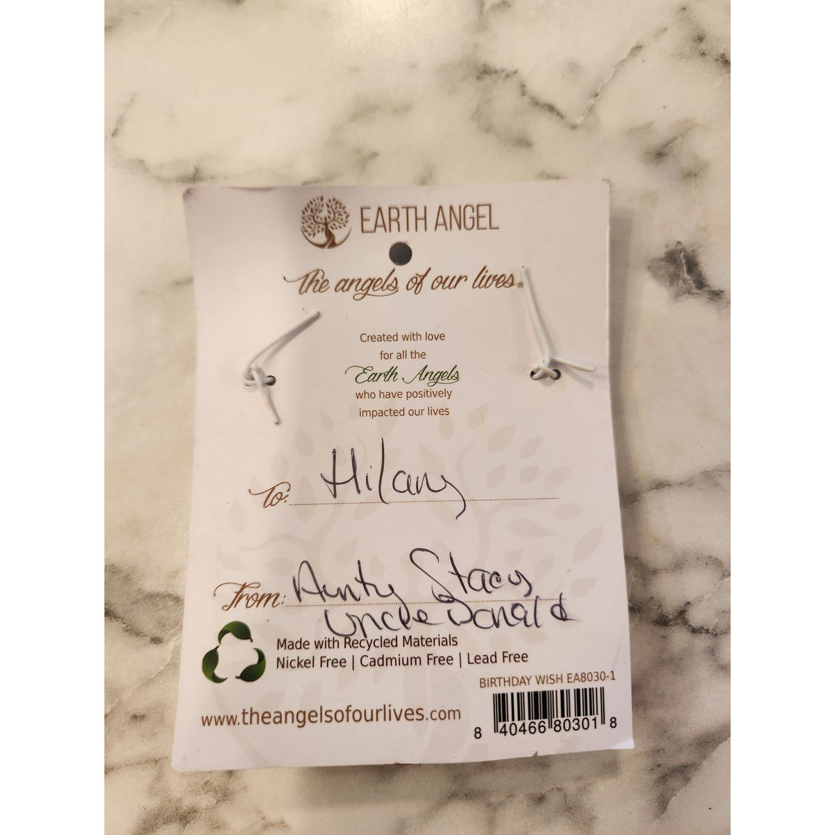 Earth Angel Expandable Bracelet With Charms Birthday Wish Silver Tone