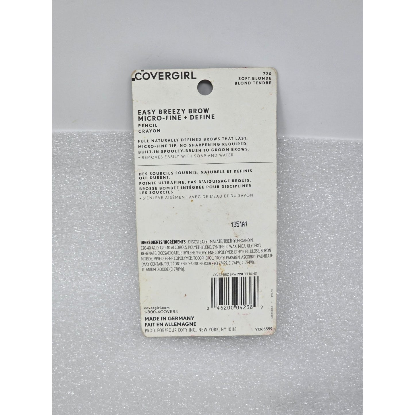 Covergirl Easy Breezy Brow Micro-Fine + Define Pencil Soft Blonde 720 Eyebrow