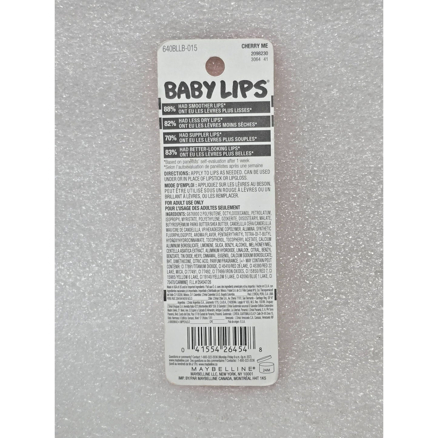 Maybelline Baby Lips Moisturizing Lip Balm Cherry Me SPF 20 0.15 Oz