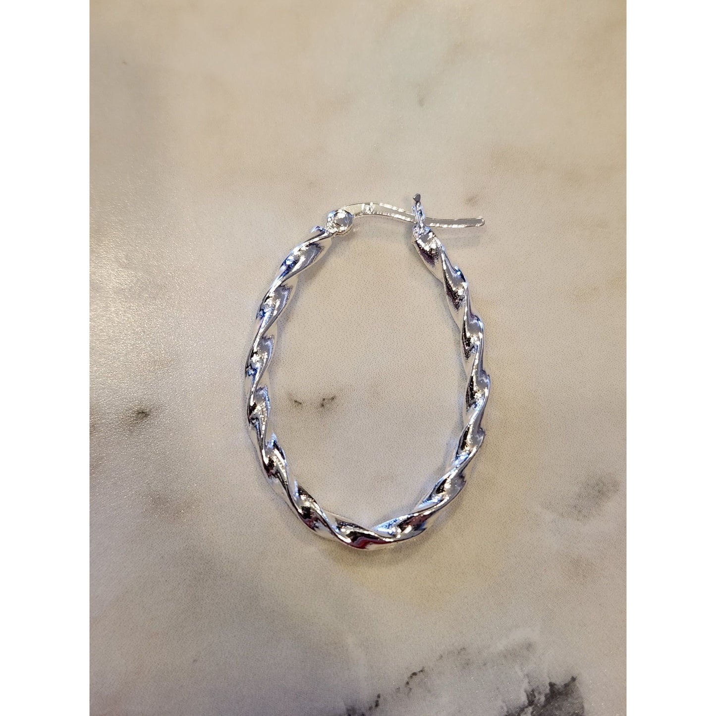 Sterling Silver Twisted Hoop Earrings