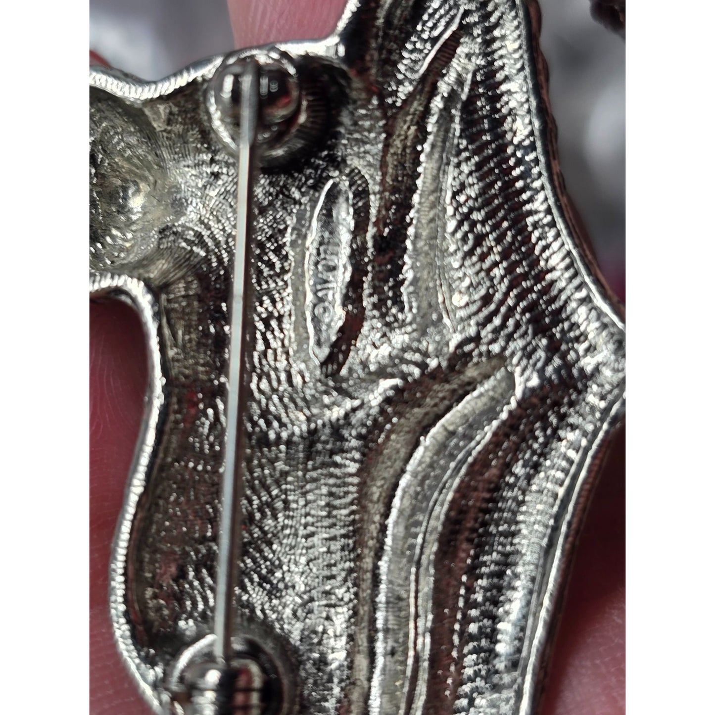 Avon Cat Brooch Silver Tn Rhinestone Figural Kitty Tassel Vintage Statement Pin
