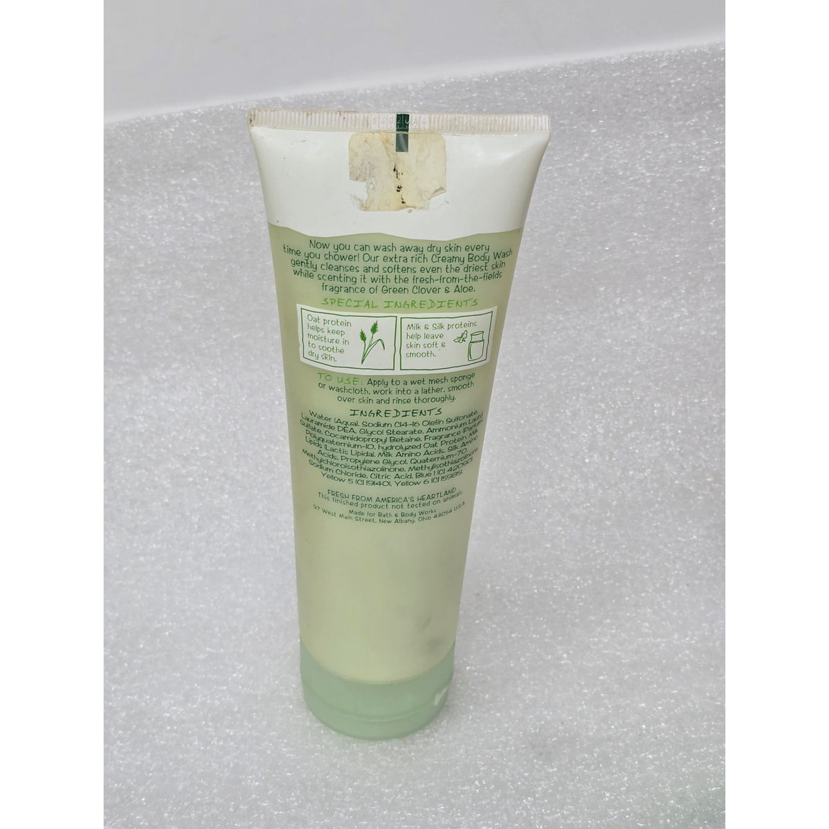Bath & Body Works Creamy Body Wash Green Clover & Aloe 8 Fl Oz Gentle Cleansing