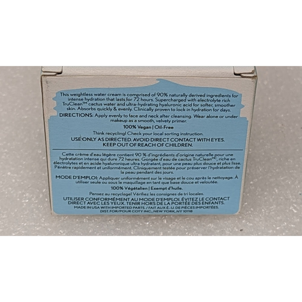 Covergirl Clean Fresh Skincare Weightless Water Cream 2.0 oz 72 HR Hydration