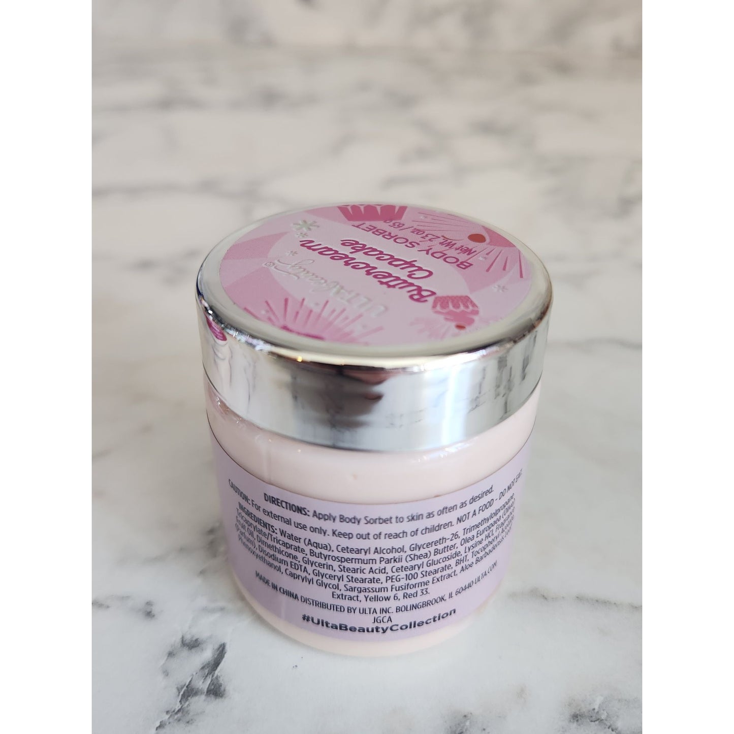 Pink Glitter Water Bottle Ulta Beauty Strawberry Buttercream Cupcake Body Sorbet