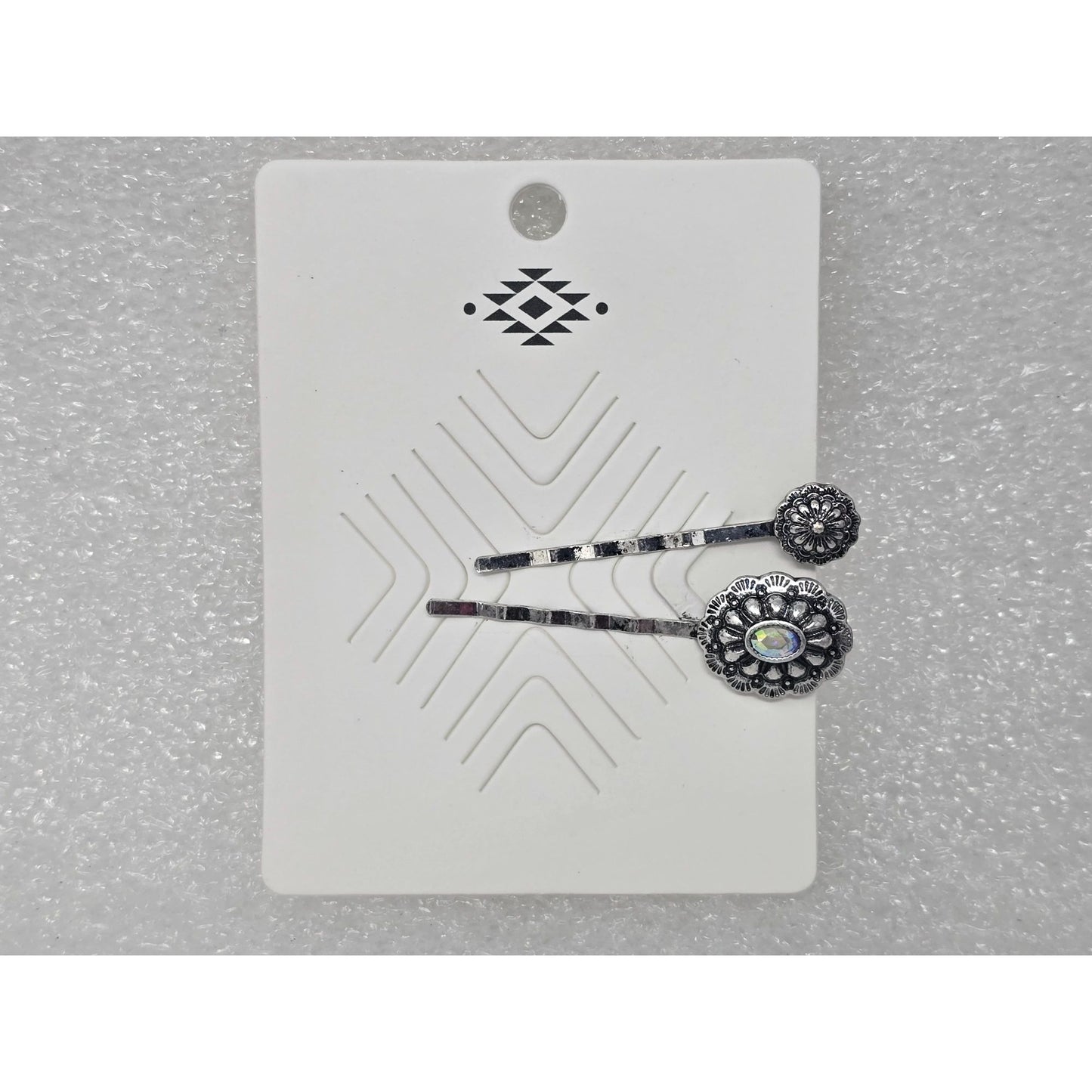 South Western Style Silver Tone Hair Clips Pins