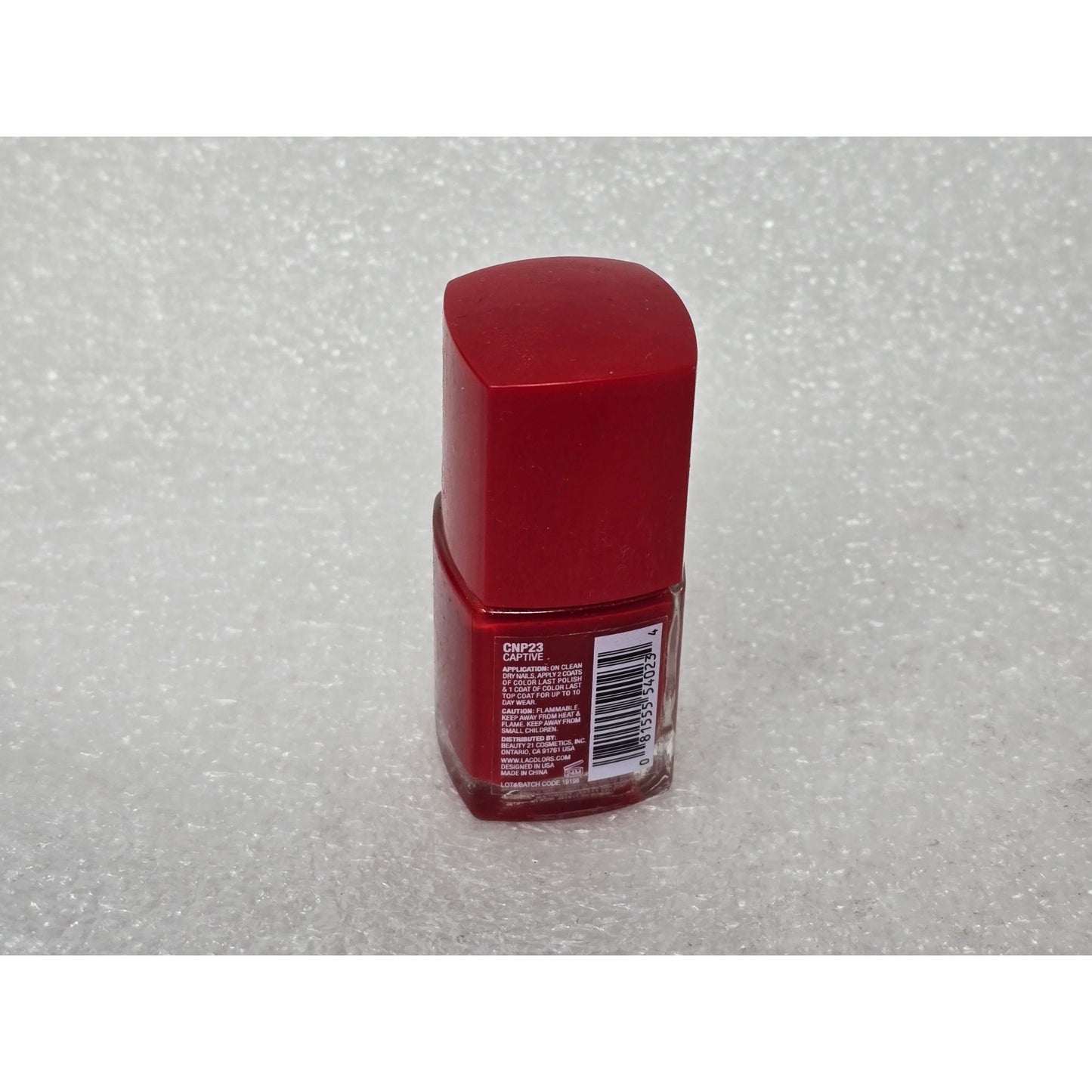L.A. Colors Color Last Nail Polish Captive Red 0.5 Fl Oz Long-Lasting Formula