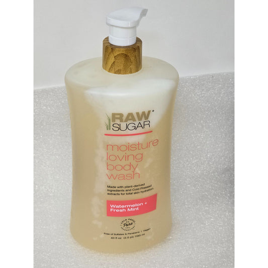 Raw Sugar Moisture Loving Body Wash Watermelon + Fresh Mint 40 Oz
