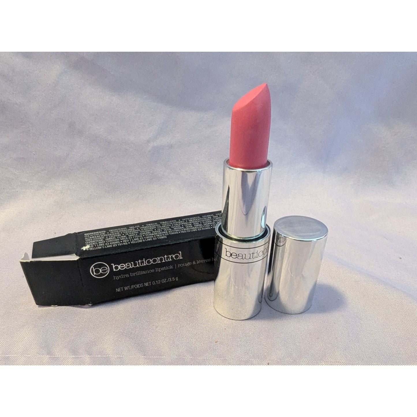 Beauticontrol Hydras Brilliance Lipstick Candy Bonbon Pink 0.12 Oz Silver Tube