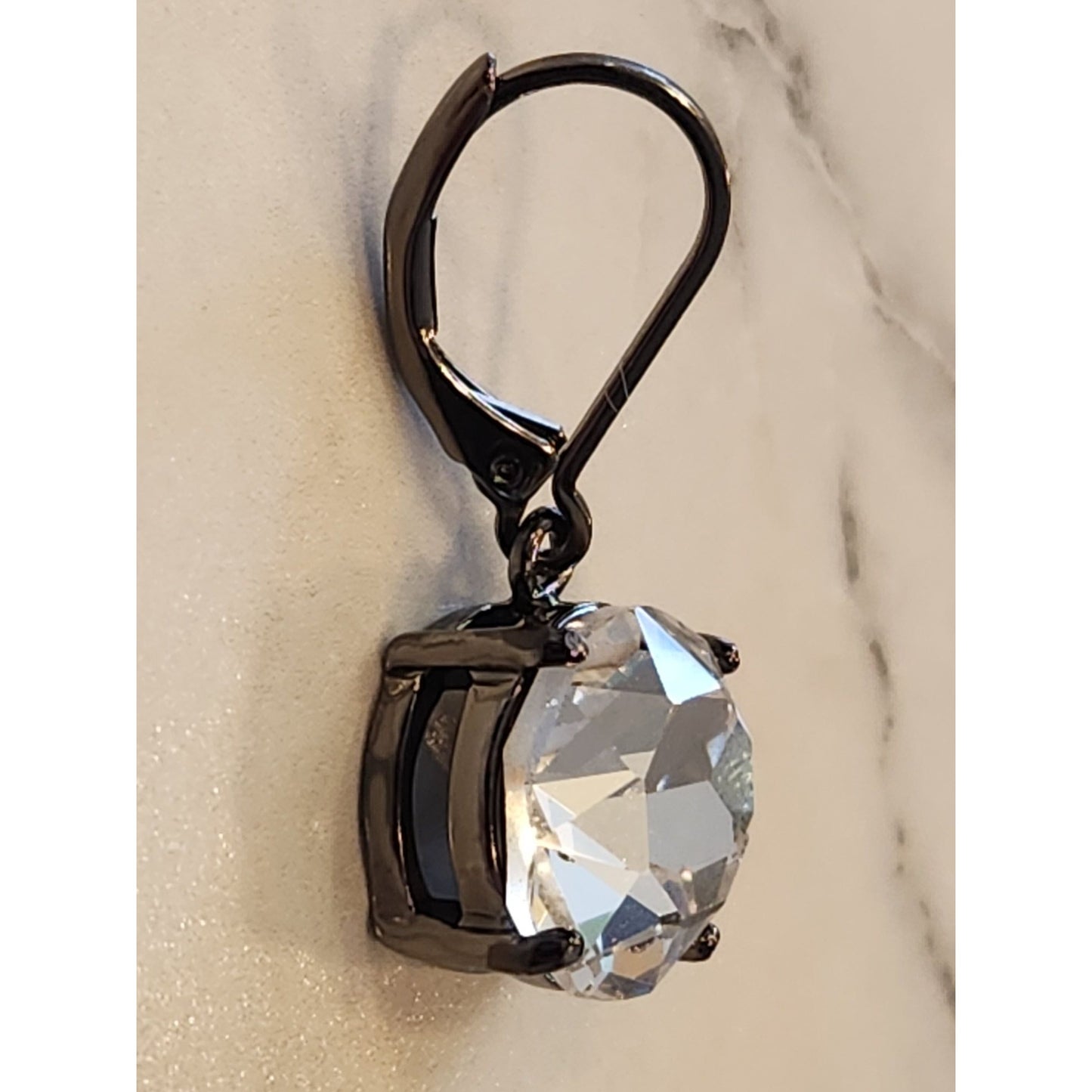 Dana Buchman Round Crystal Leverback Earrings Elegant Jewelry Gift