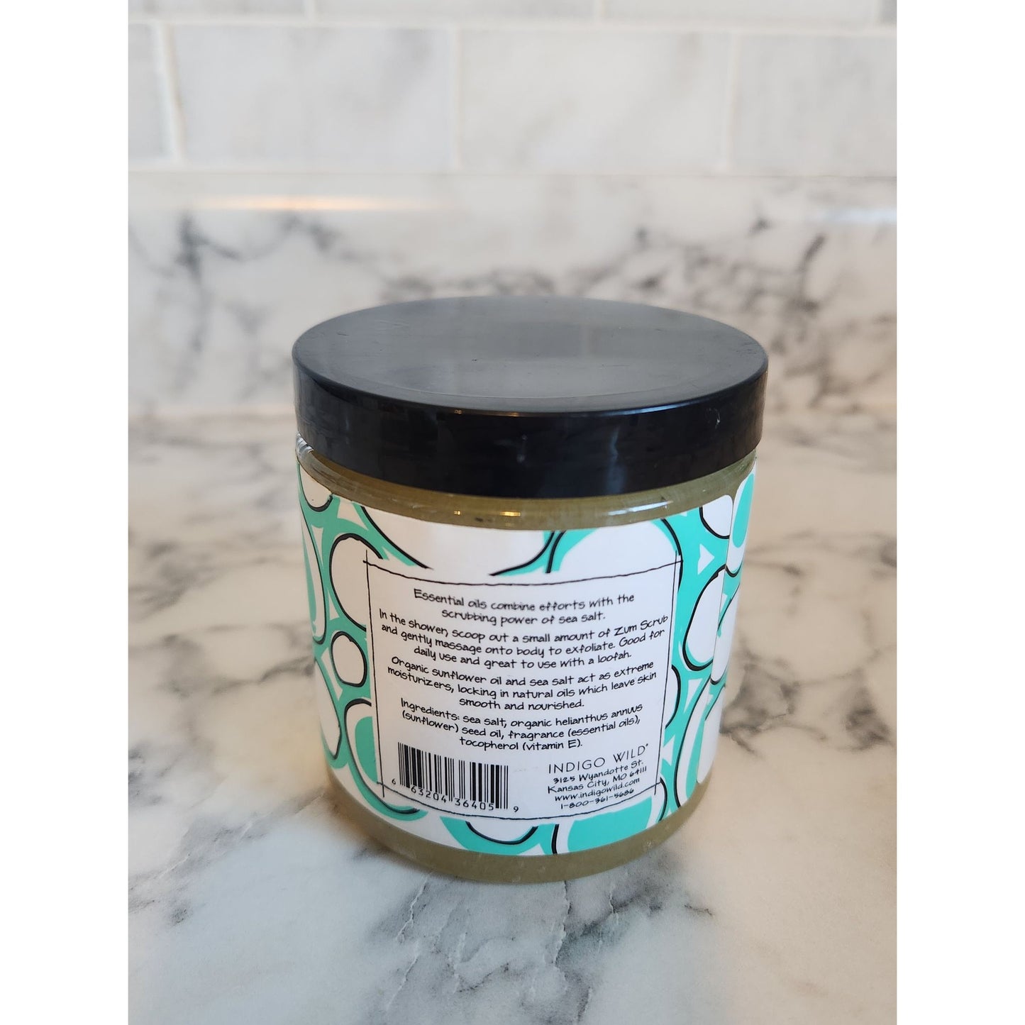 Indigo Wild Zum Scrub Sea Salt Exfoliating Body Scrub 13 Oz Plant-Based