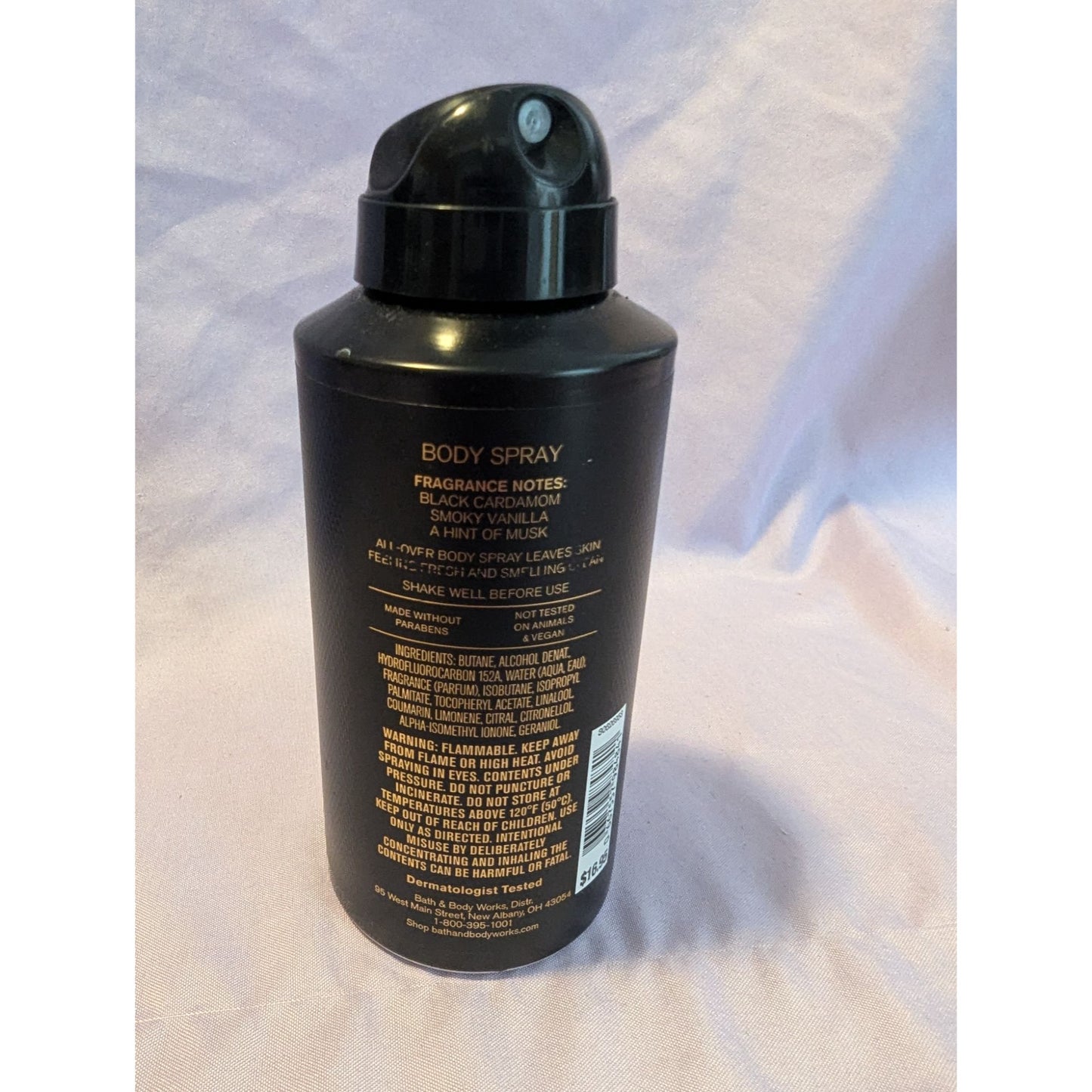 Bath & Body Works Noir Mens Collection Body Spray Black Cardamom & Smoky Vanilla